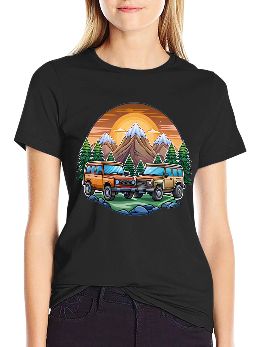 Off-Road Adventure T-Shirt - Mountain Scene
