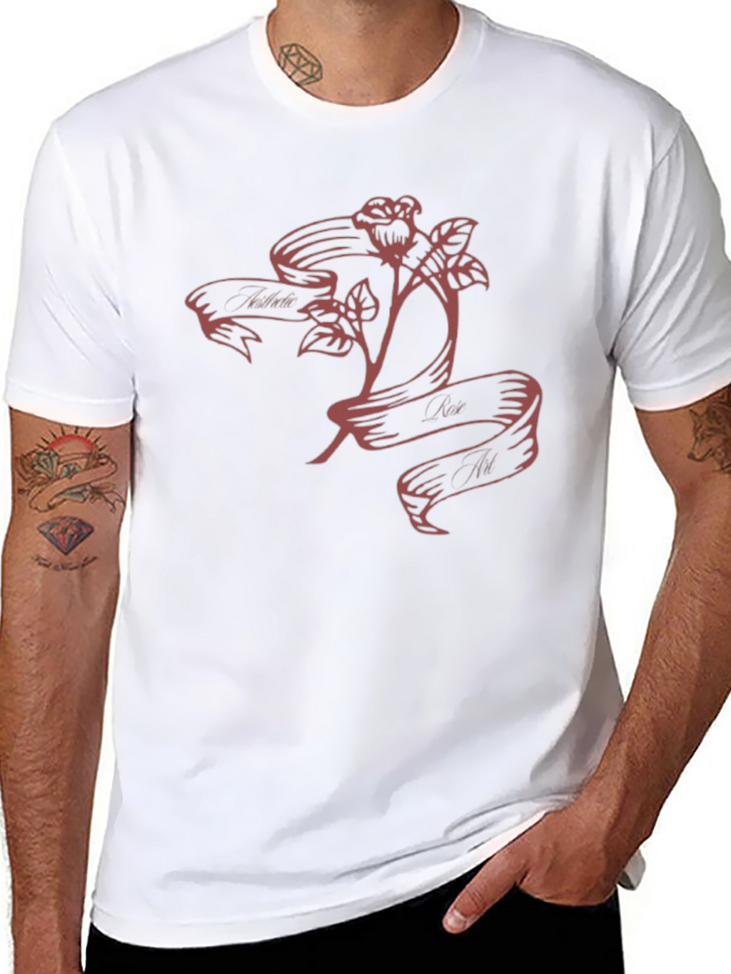 Rose & Banner Graphic T-Shirt