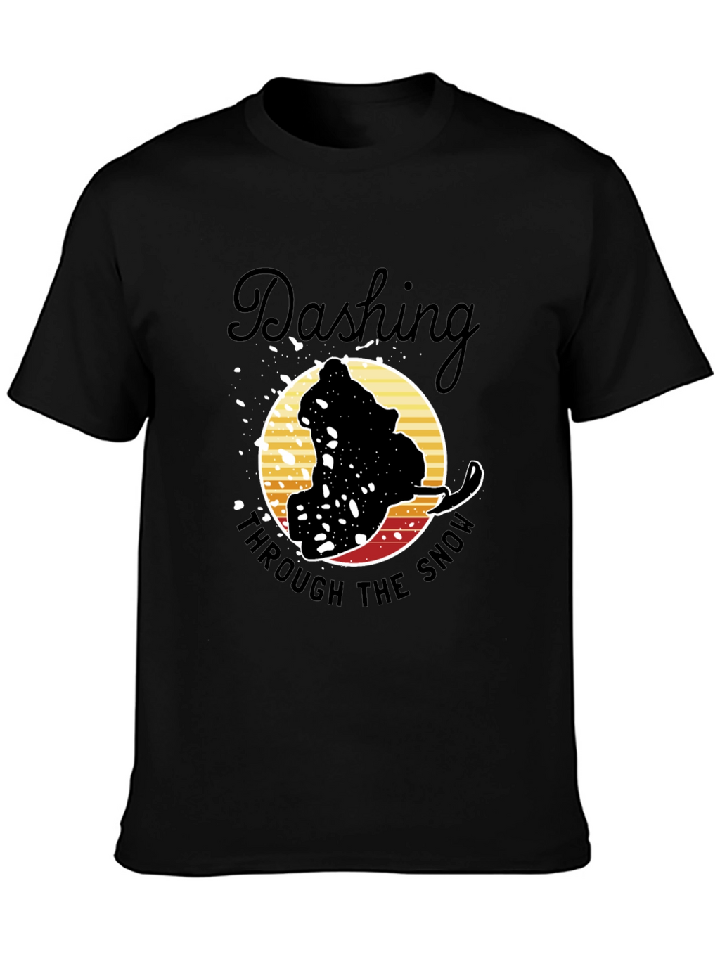 Dashing Through the Snow Graphic Tee - Black