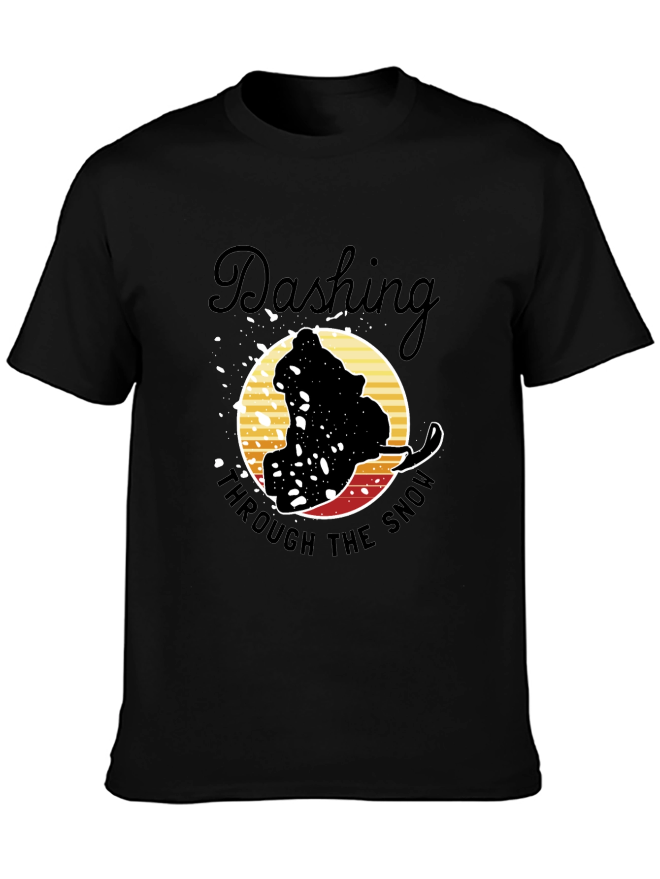 Dashing Through the Snow Graphic Tee - Black