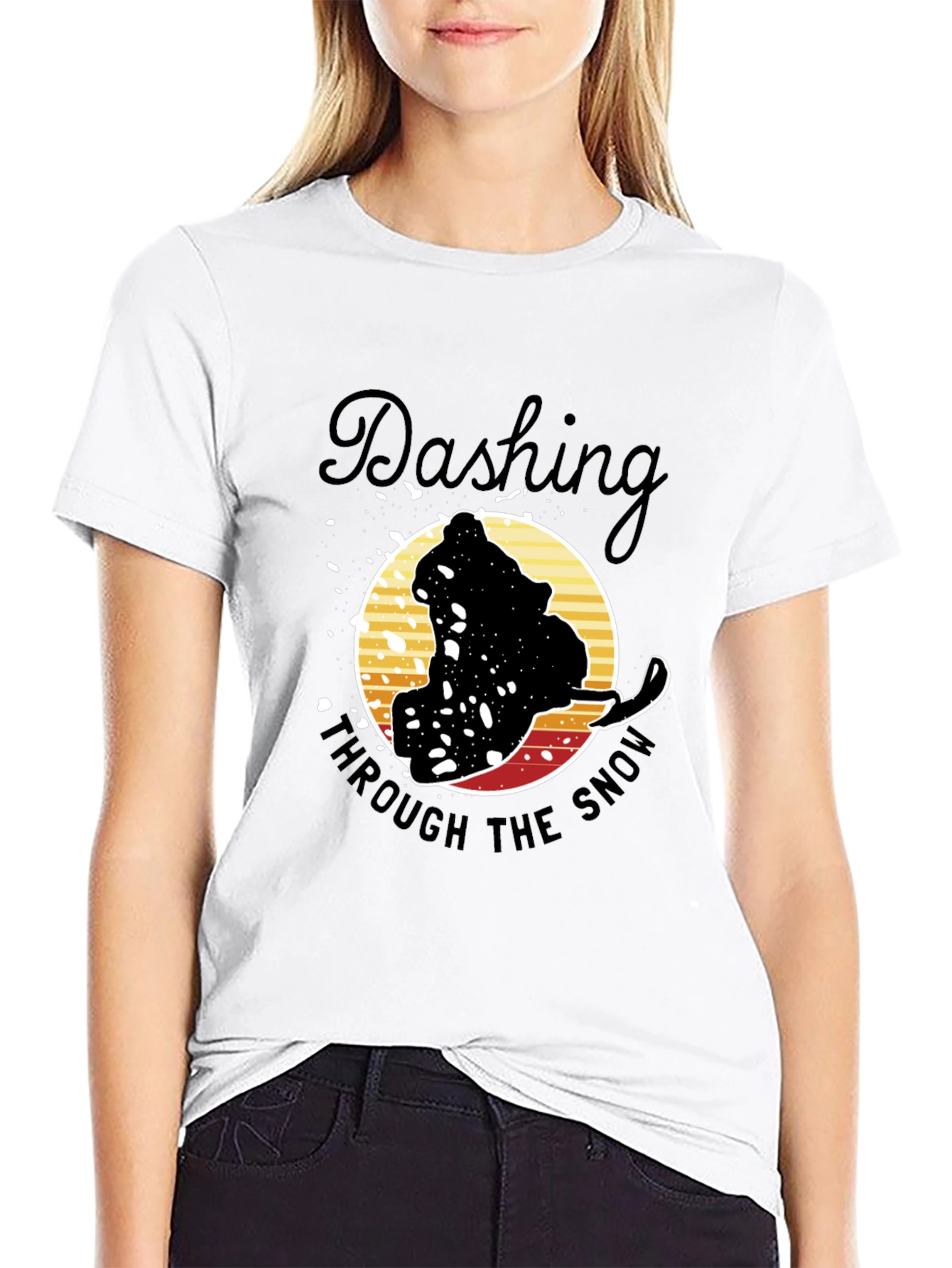 Dashing Through the Snow Graphic Tee - Black