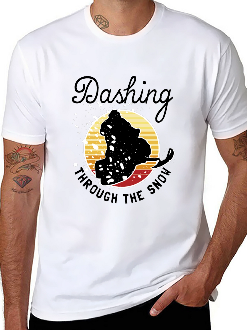 Dashing Through the Snow Graphic Tee - Black