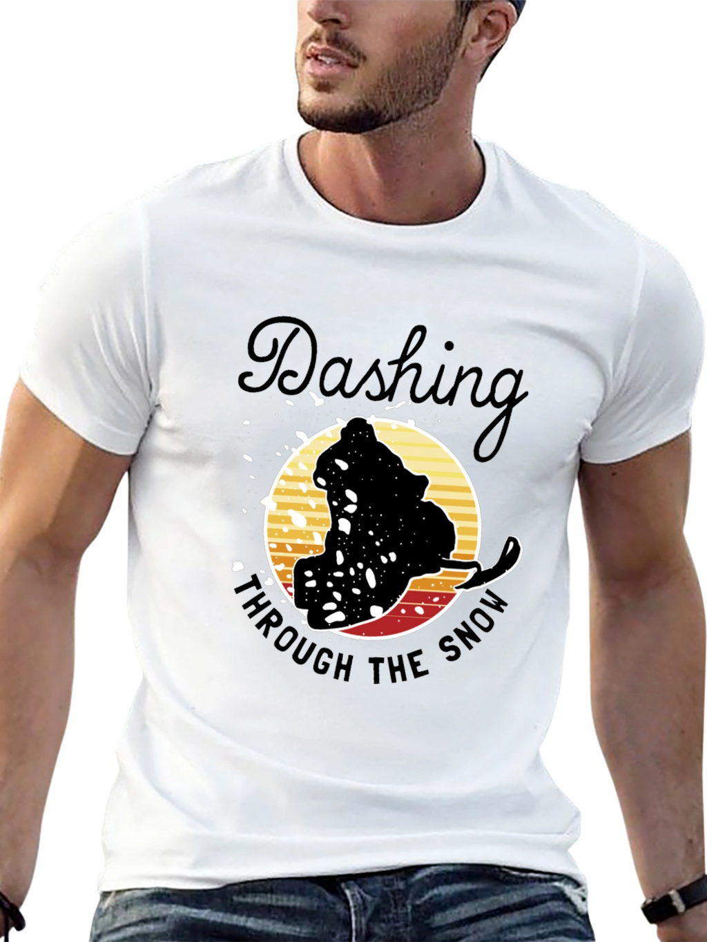Dashing Through the Snow Graphic Tee - Black