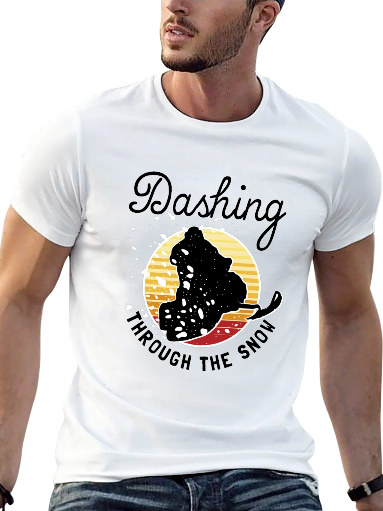 Dashing Through the Snow Graphic Tee - Black