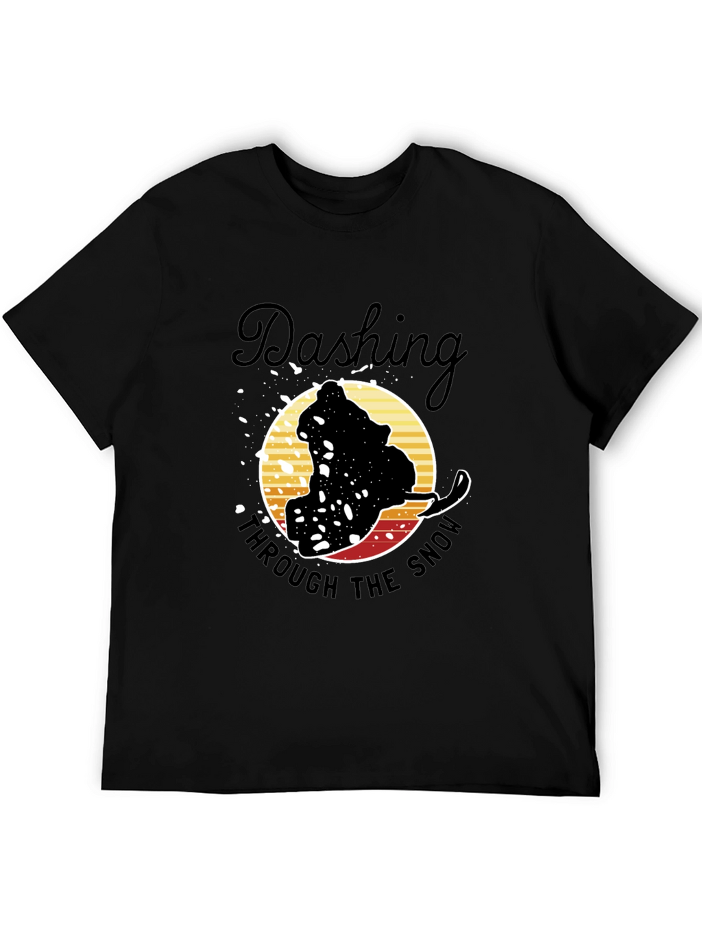 Dashing Through the Snow Graphic Tee - Black