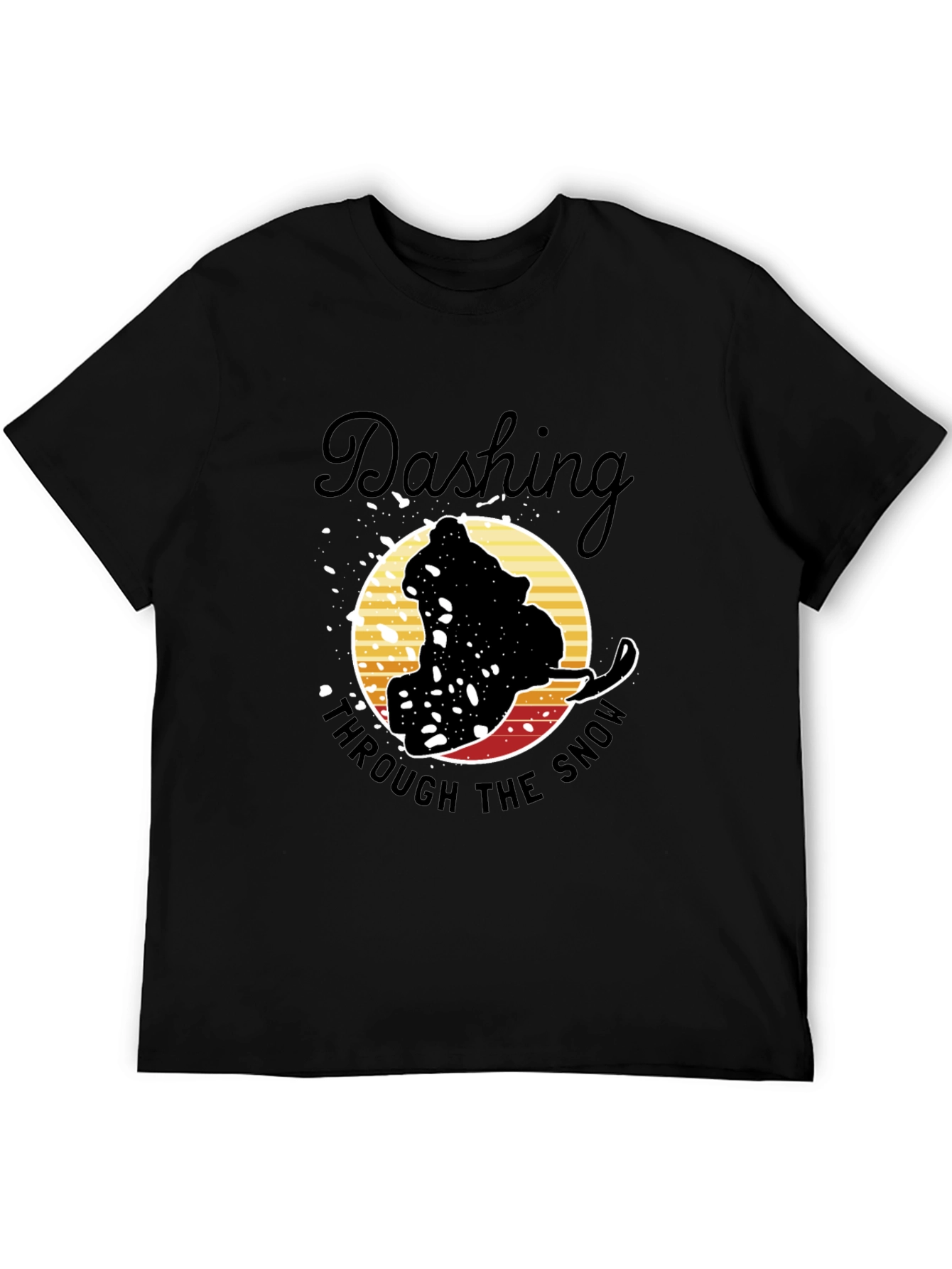 Dashing Through the Snow Graphic Tee - Black
