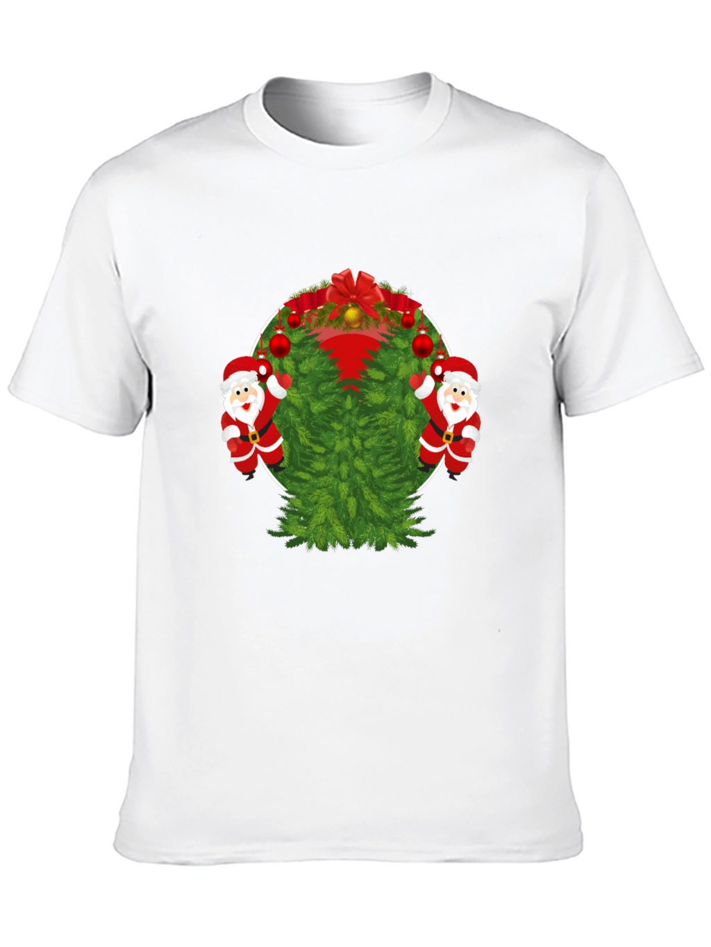 Festive Christmas Tree & Santa T-Shirt