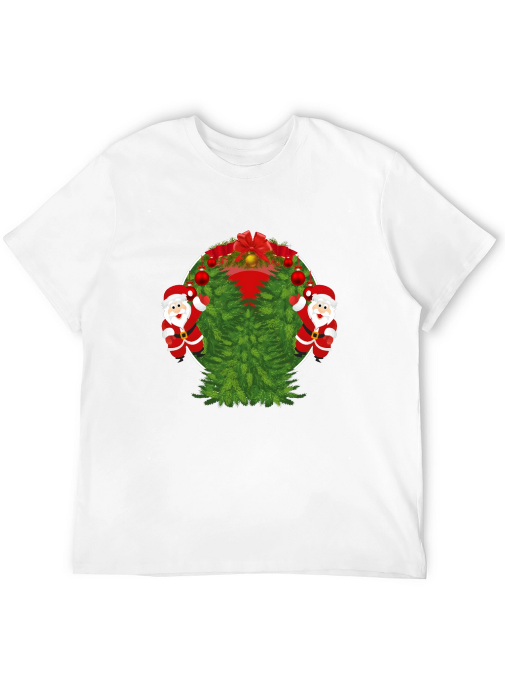 Festive Christmas Tree & Santa T-Shirt