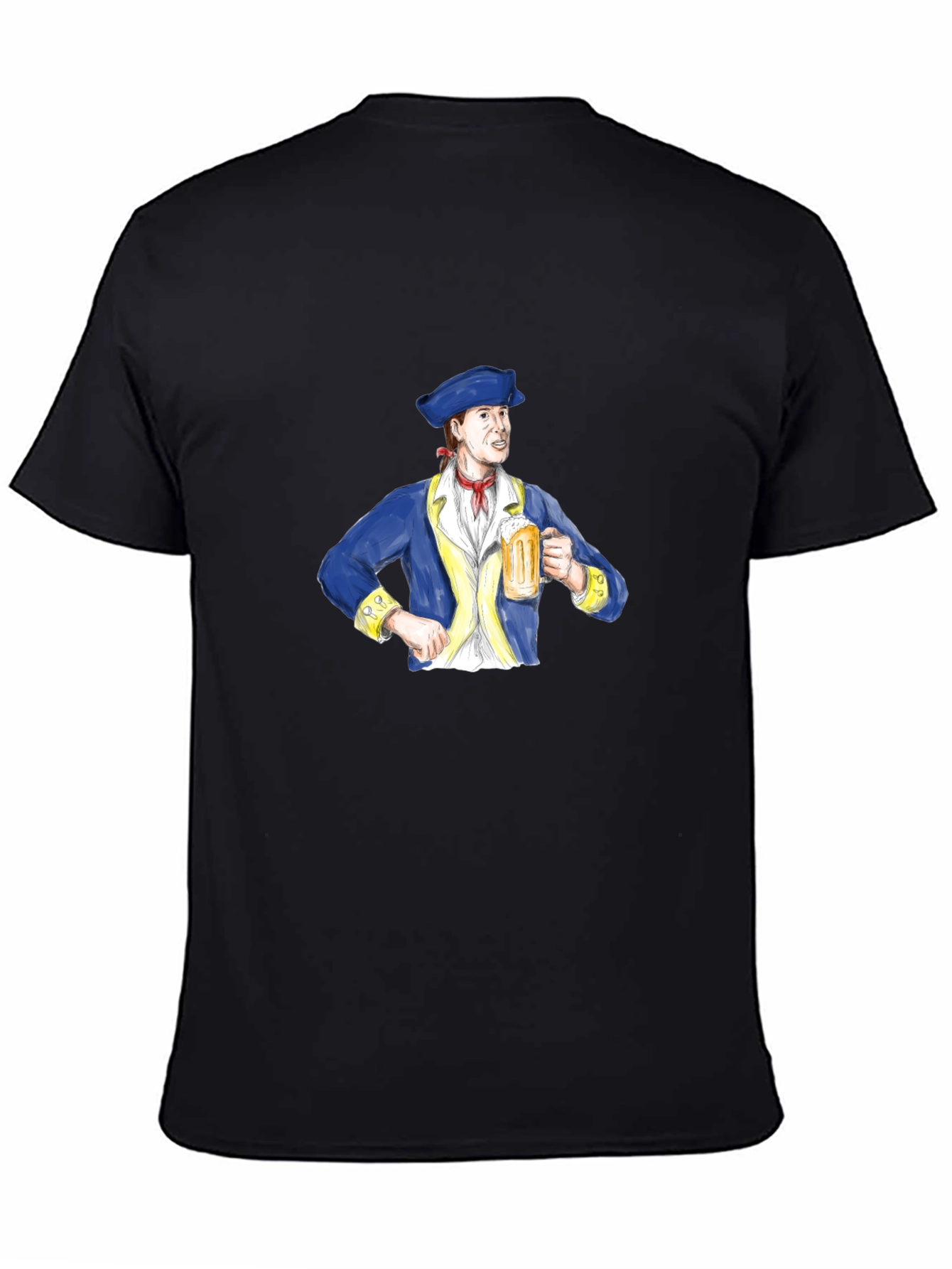 Colonial Man Beer Lover Graphic T-Shirt