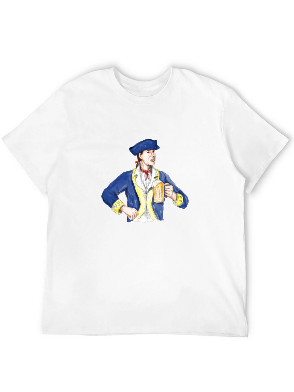Colonial Man Beer Lover Graphic T-Shirt