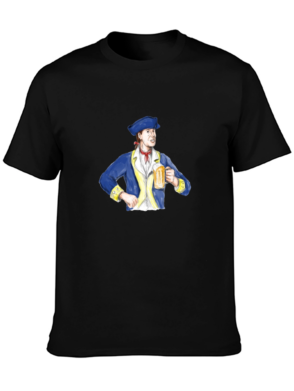 Colonial Man Beer Lover Graphic T-Shirt
