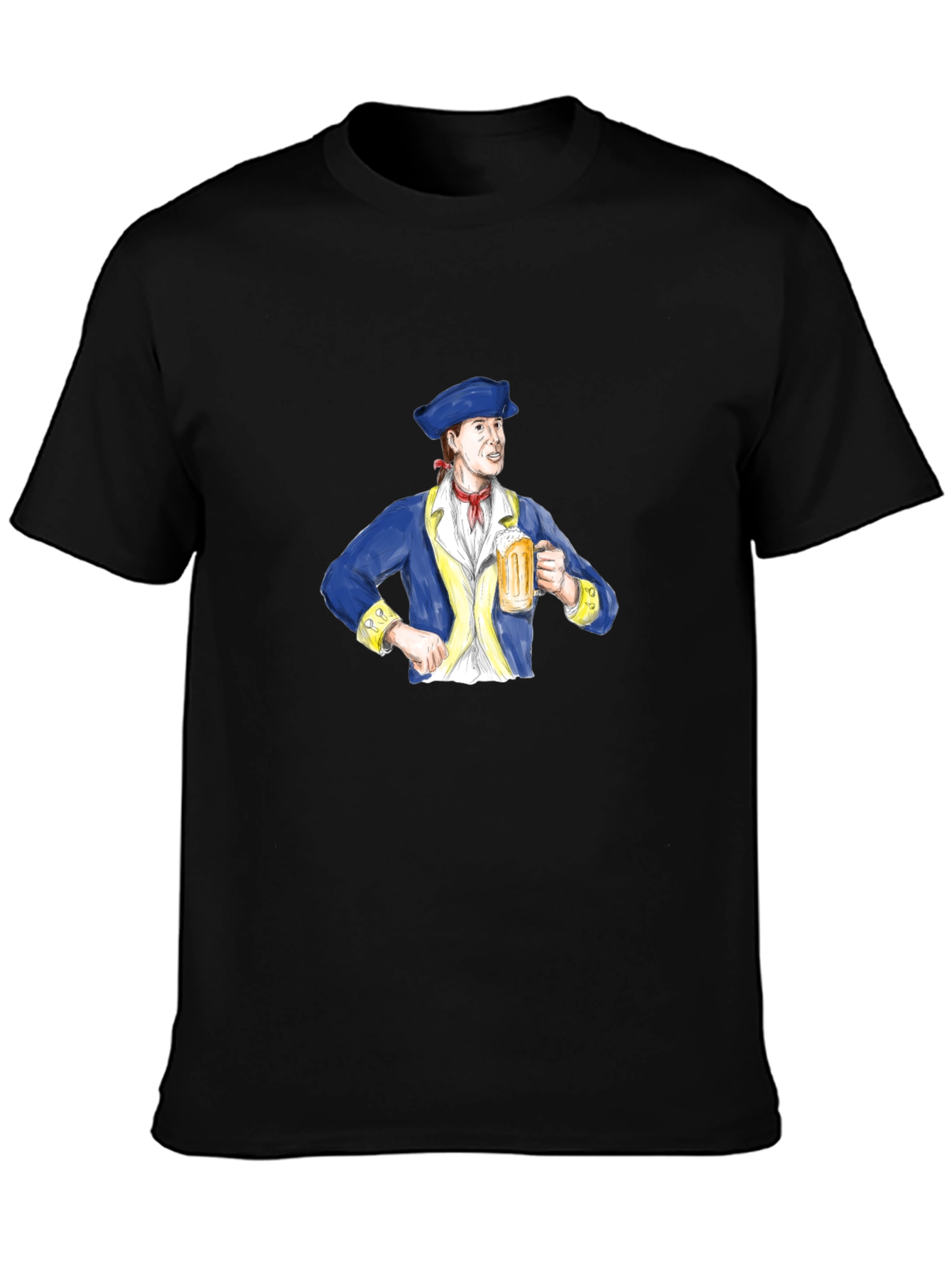 Colonial Man Beer Lover Graphic T-Shirt