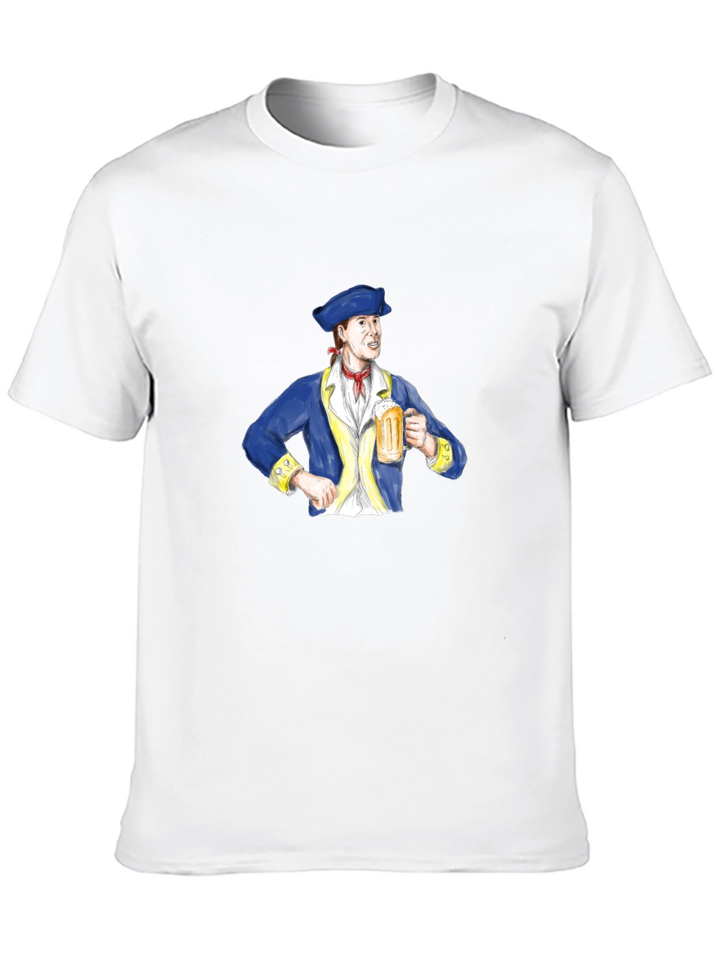 Colonial Man Beer Lover Graphic T-Shirt