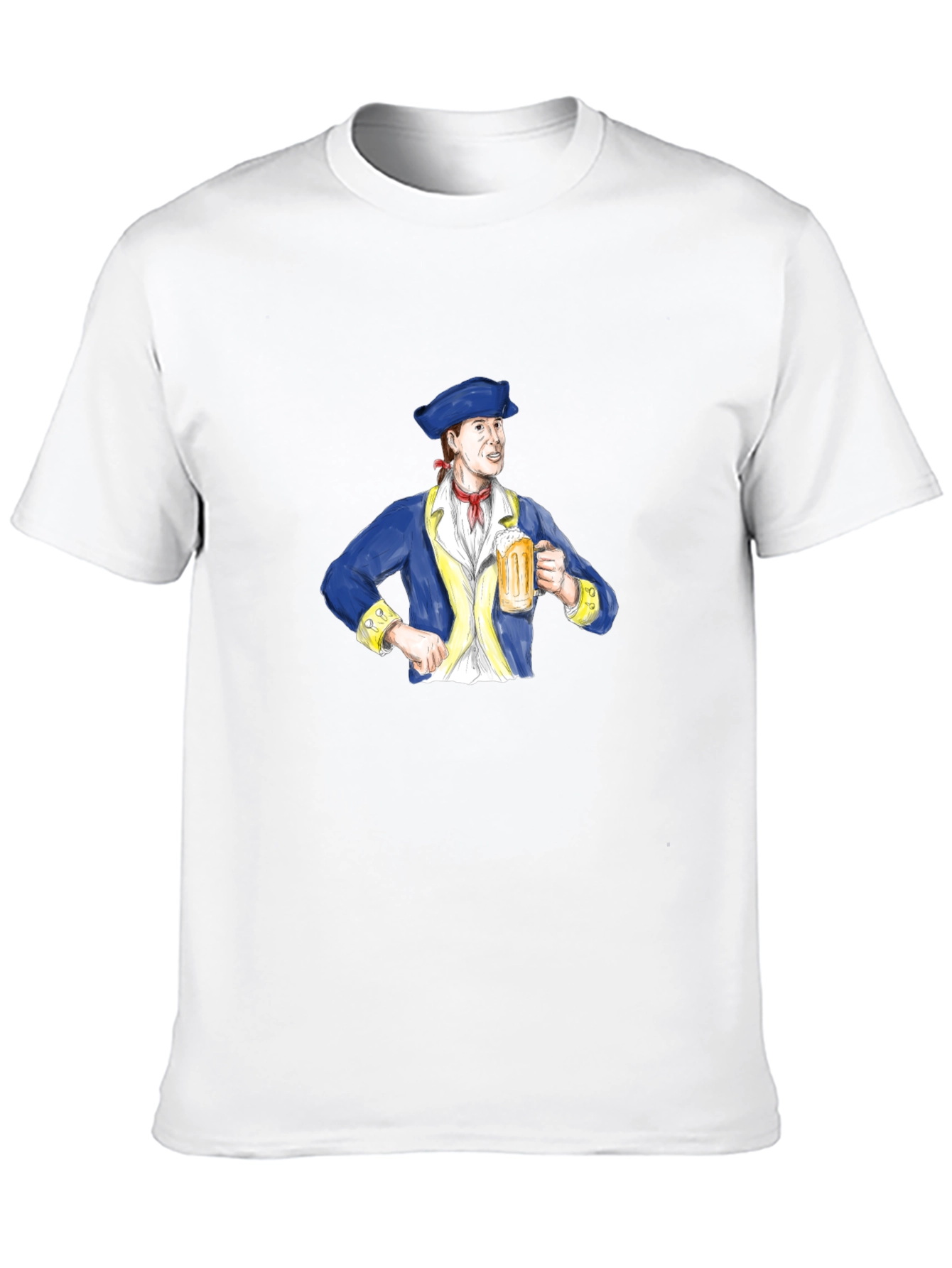 Colonial Man Beer Lover Graphic T-Shirt