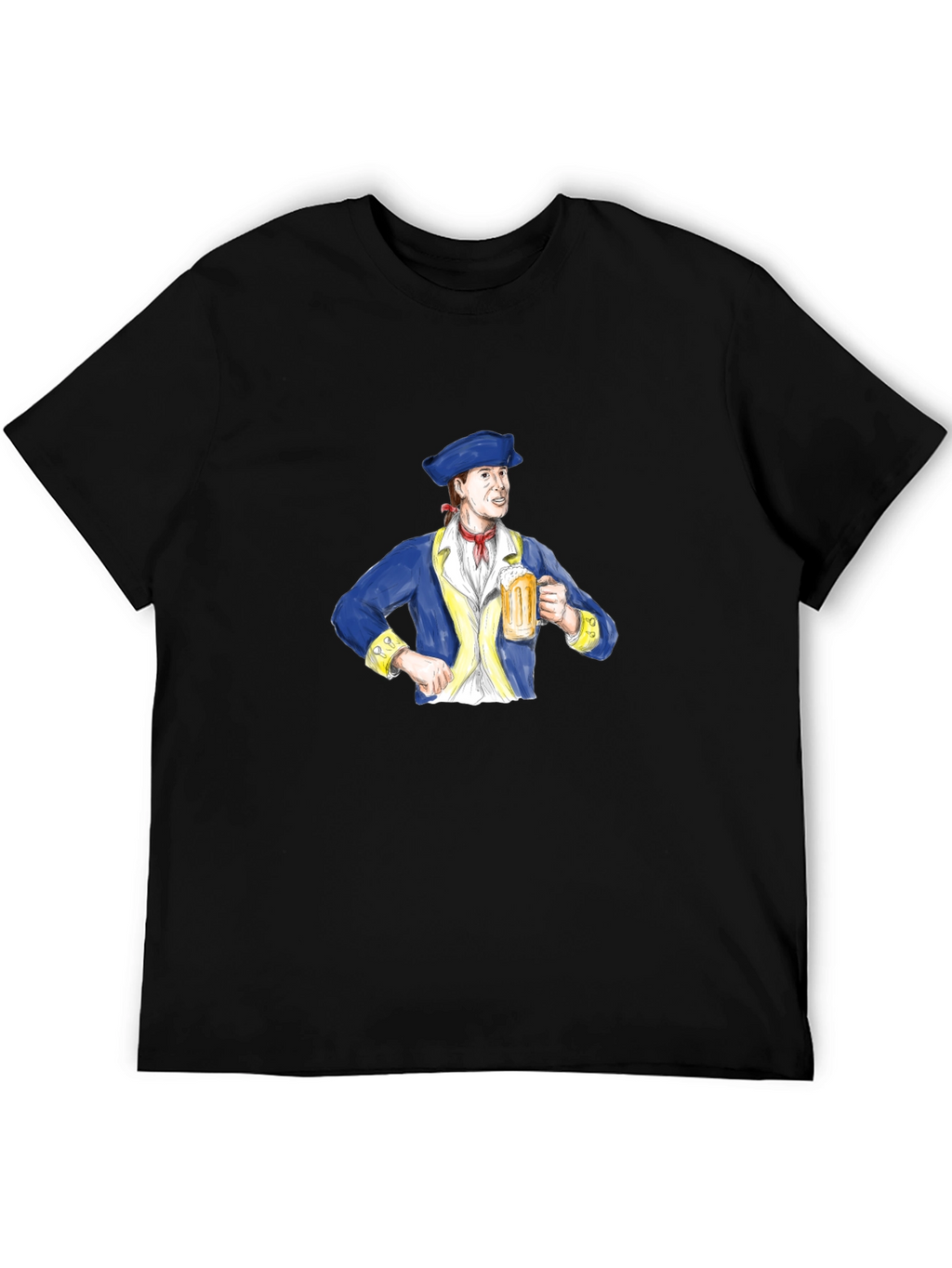 Colonial Man Beer Lover Graphic T-Shirt