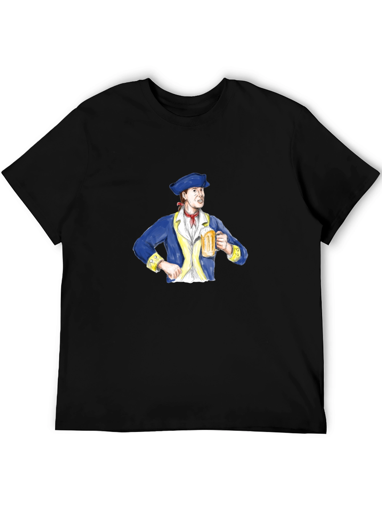 Colonial Man Beer Lover Graphic T-Shirt