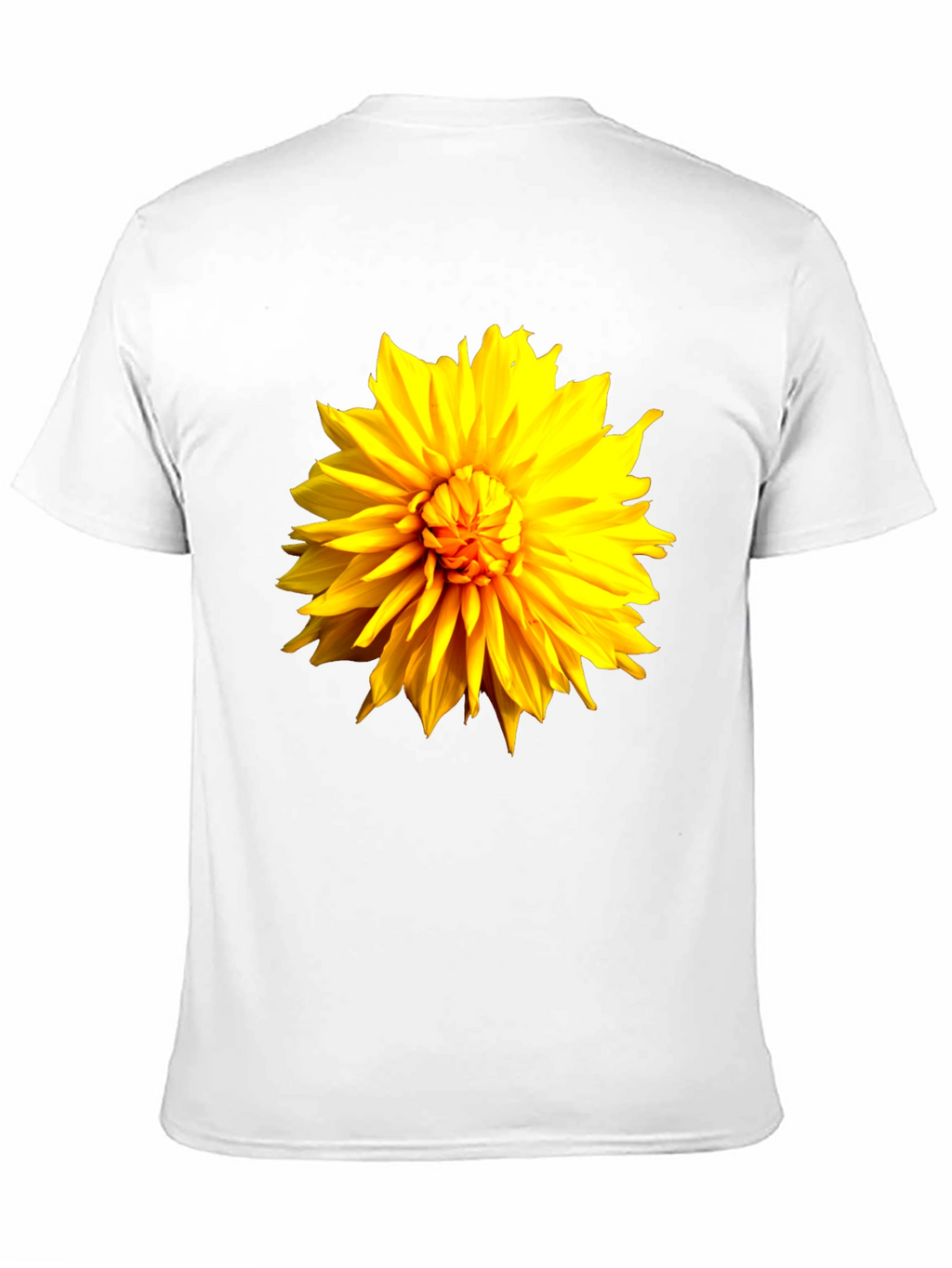 Black T-Shirt with Bright Yellow Flower Graphic