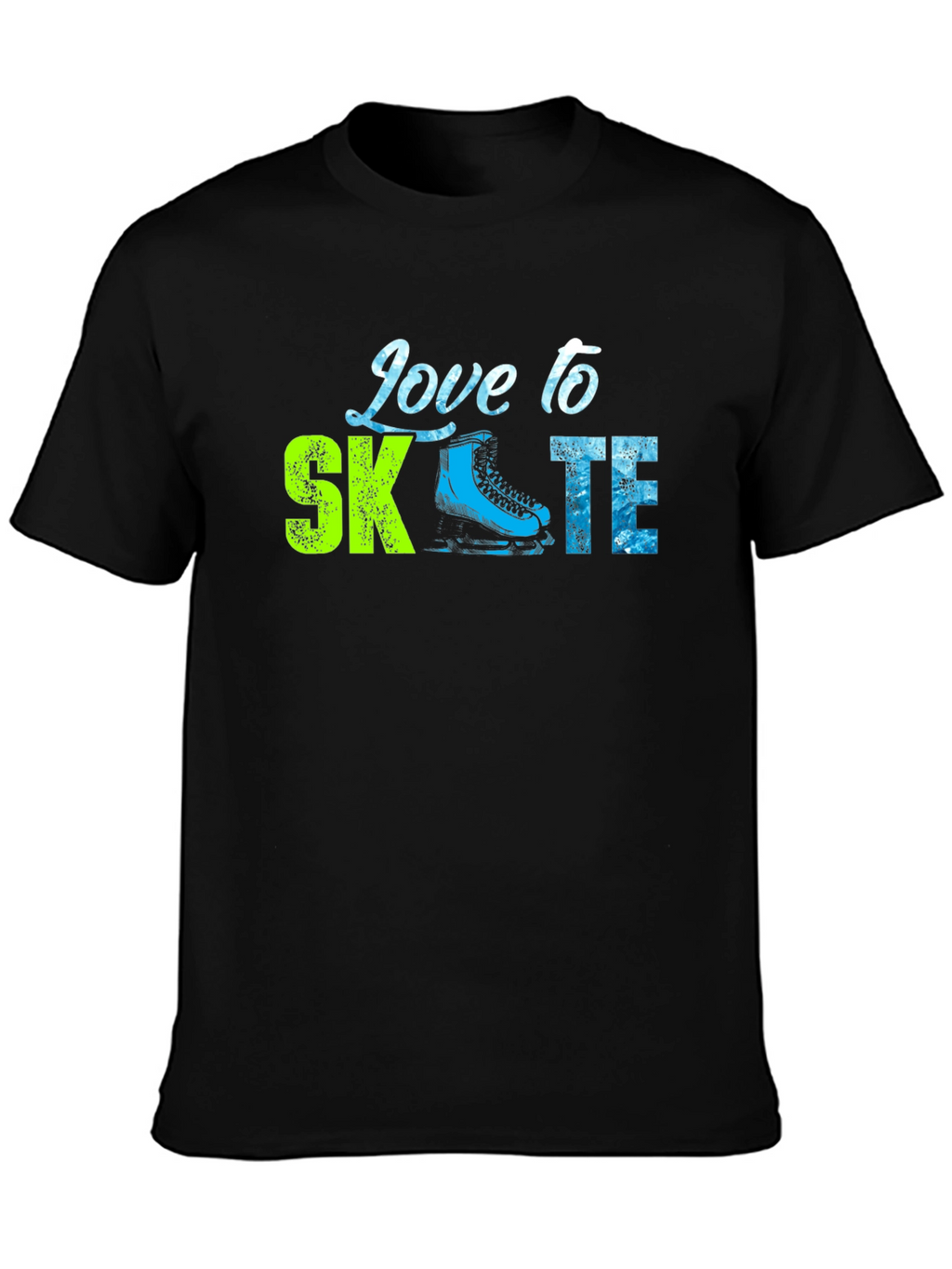 Love to Skate Graphic Tee - Black Cotton T-Shirt