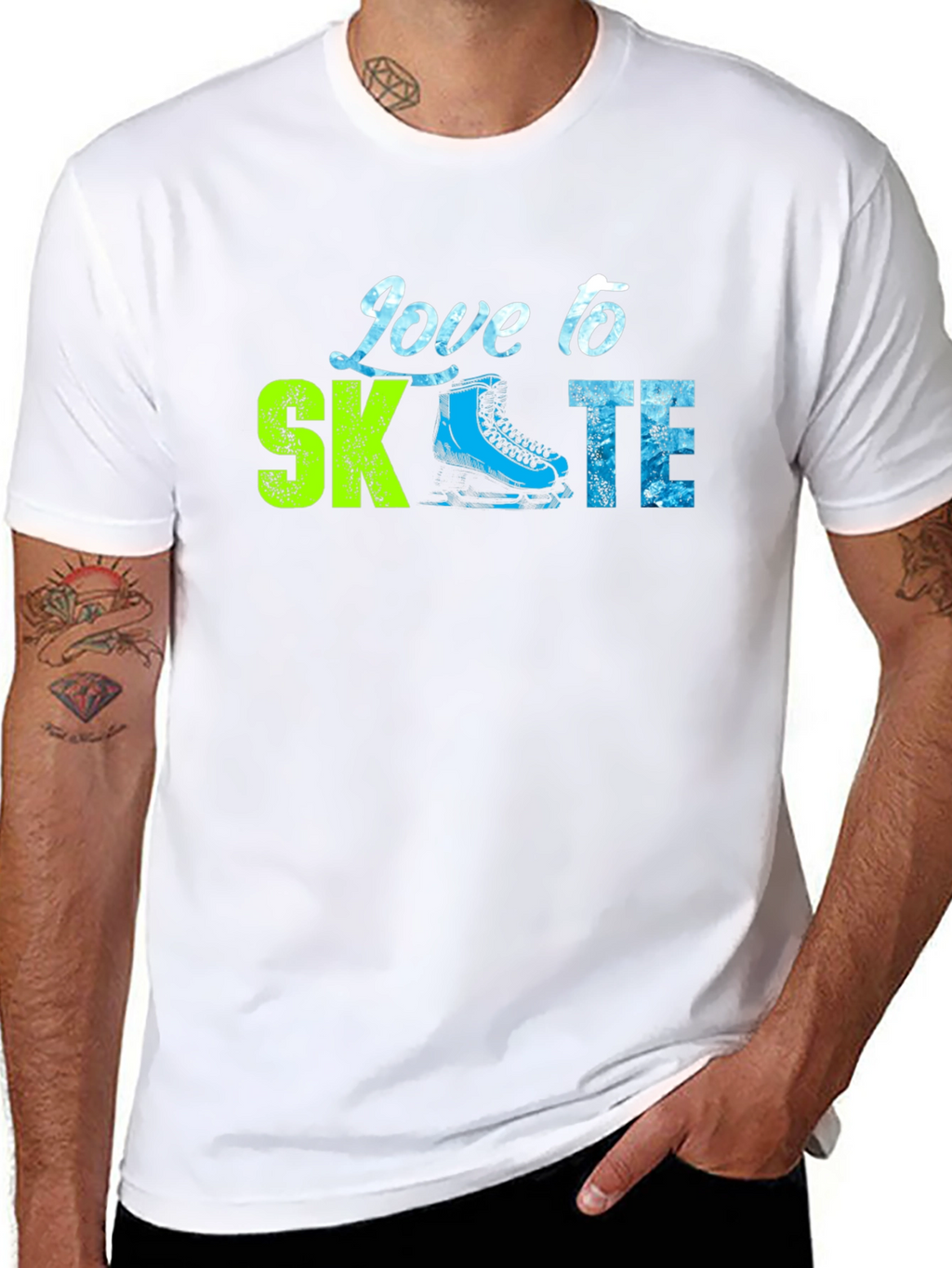 Love to Skate Graphic Tee - Black Cotton T-Shirt