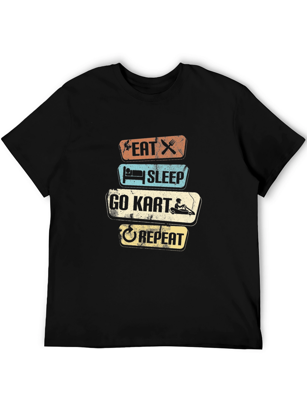 Eat Sleep Go Kart Repeat Graphic T-Shirt