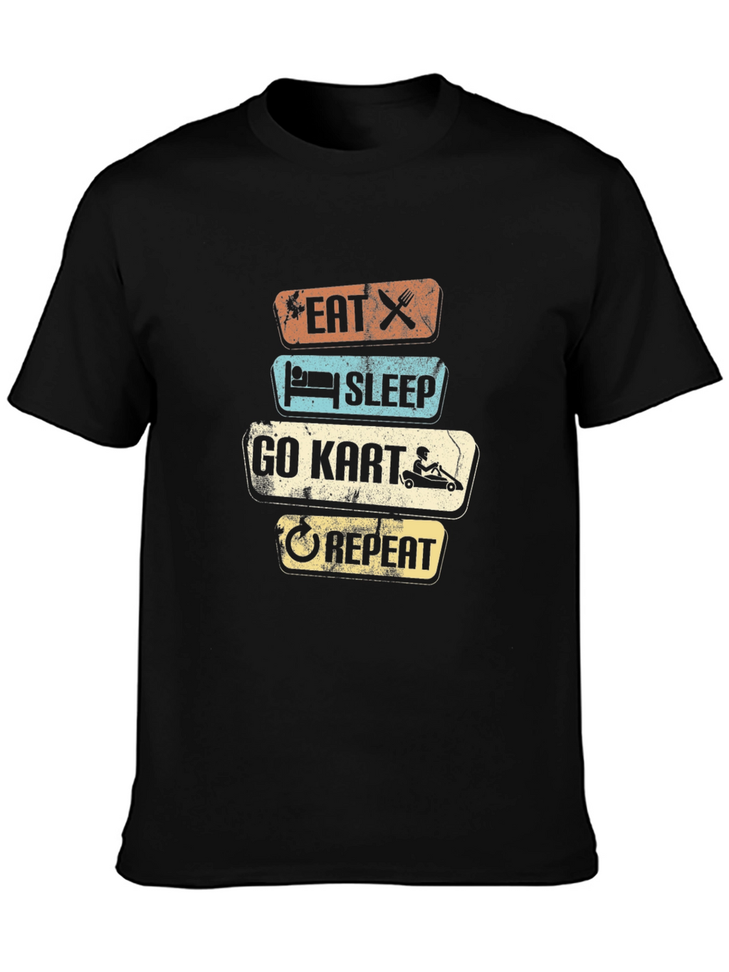 Eat Sleep Go Kart Repeat Graphic T-Shirt