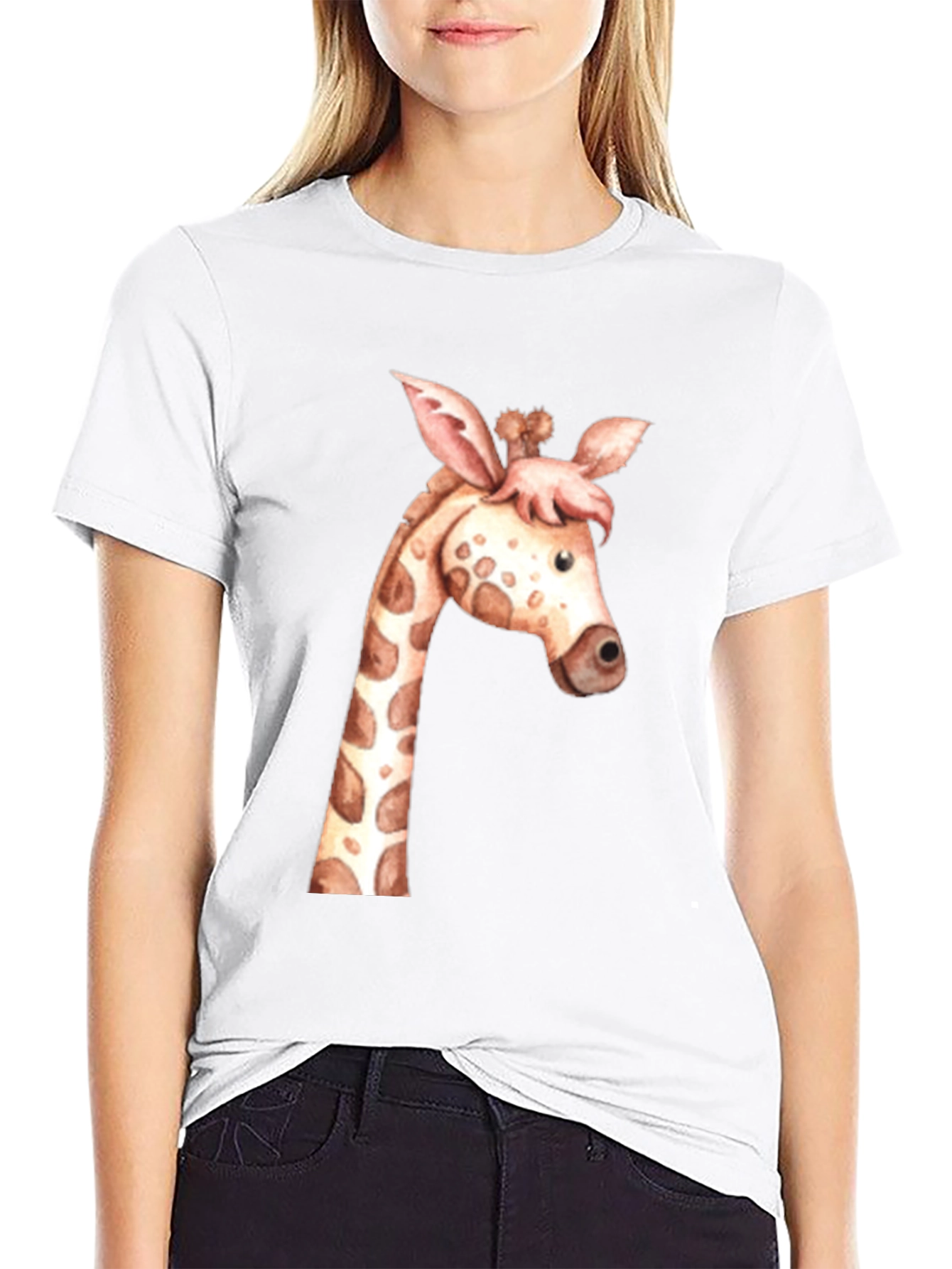 Giraffe Graphic Tee - Unisex Black T-Shirt