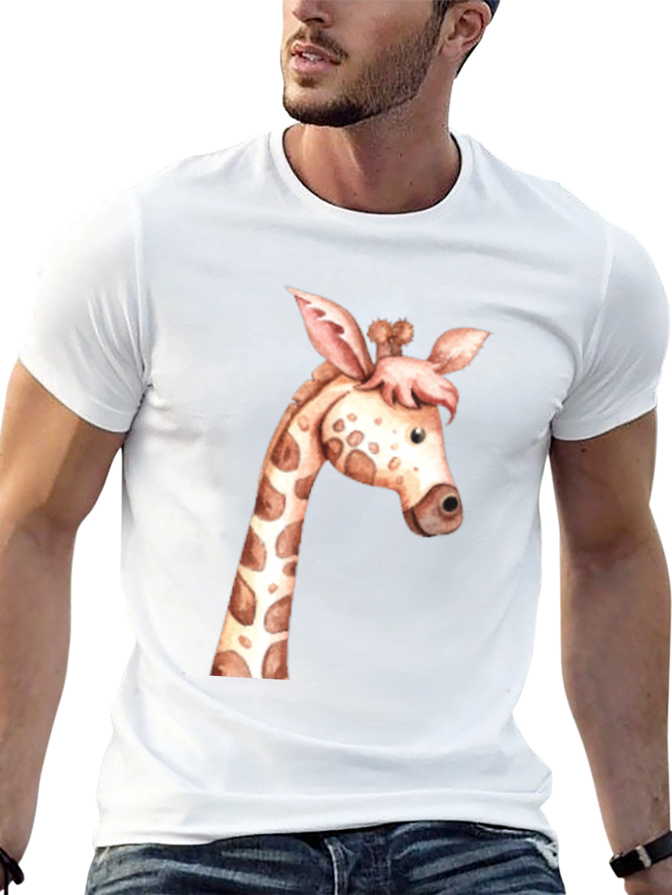 Giraffe Graphic Tee - Unisex Black T-Shirt