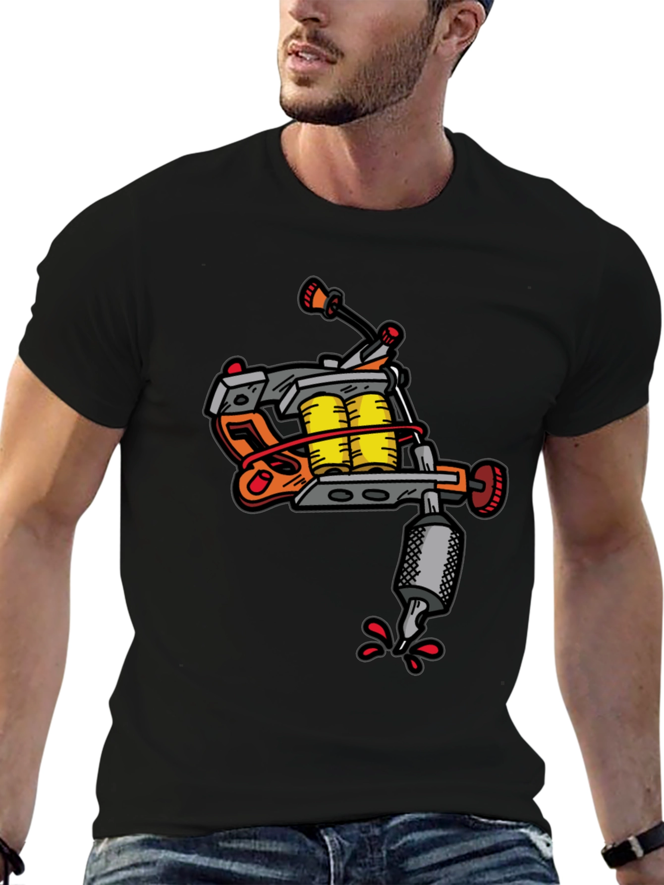 Tattoo Machine Graphic Tee - Cool Artistic Design