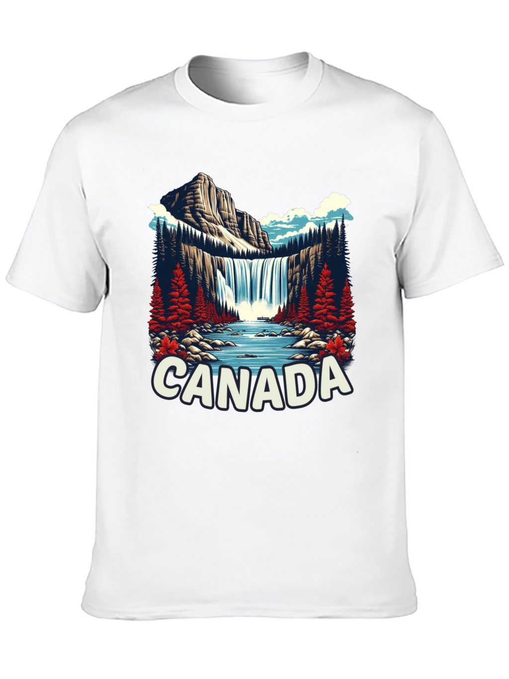 Canada Waterfall Graphic Tee - Nature Inspired T-Shirt