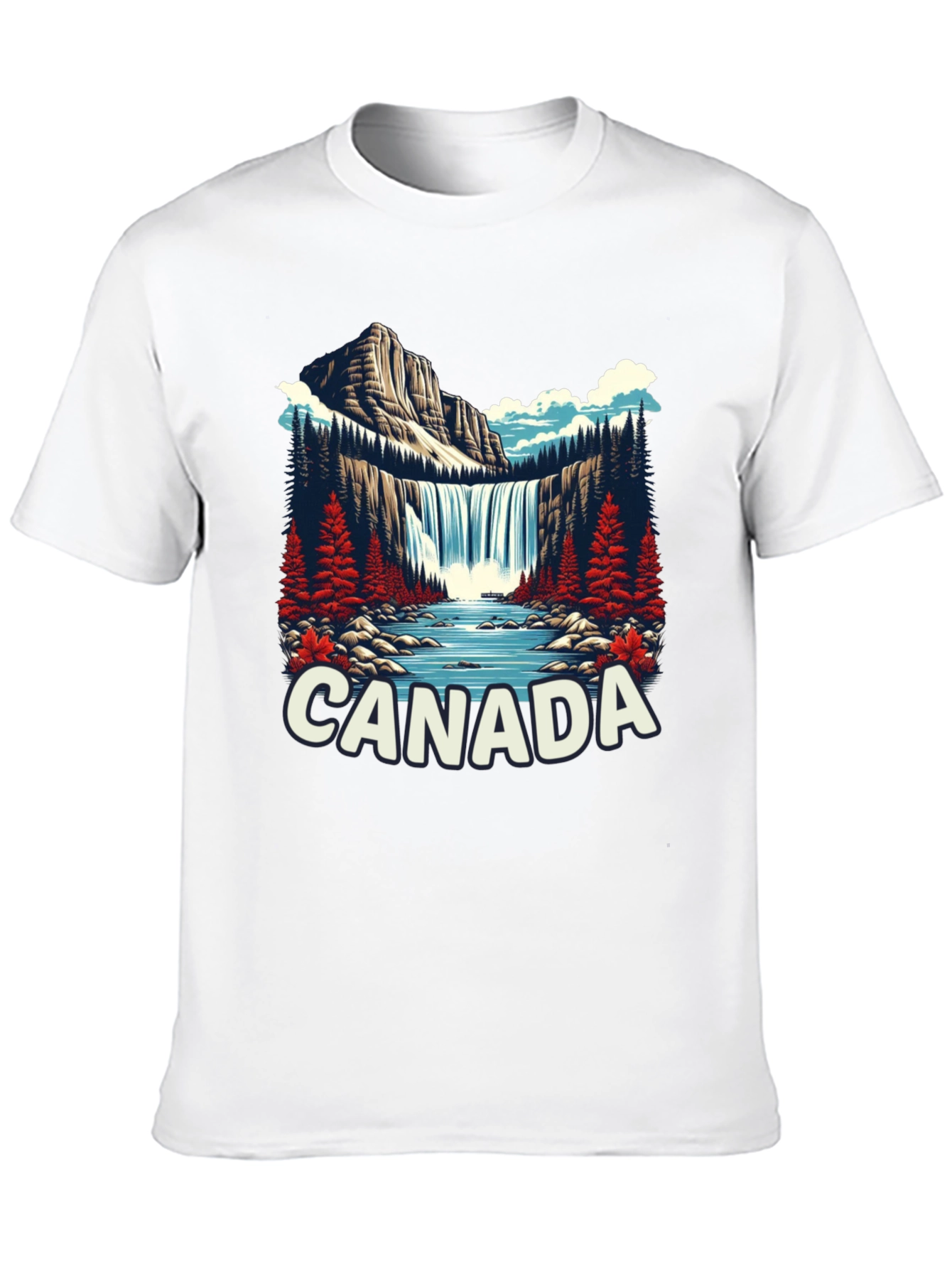 Canada Waterfall Graphic Tee - Nature Inspired T-Shirt