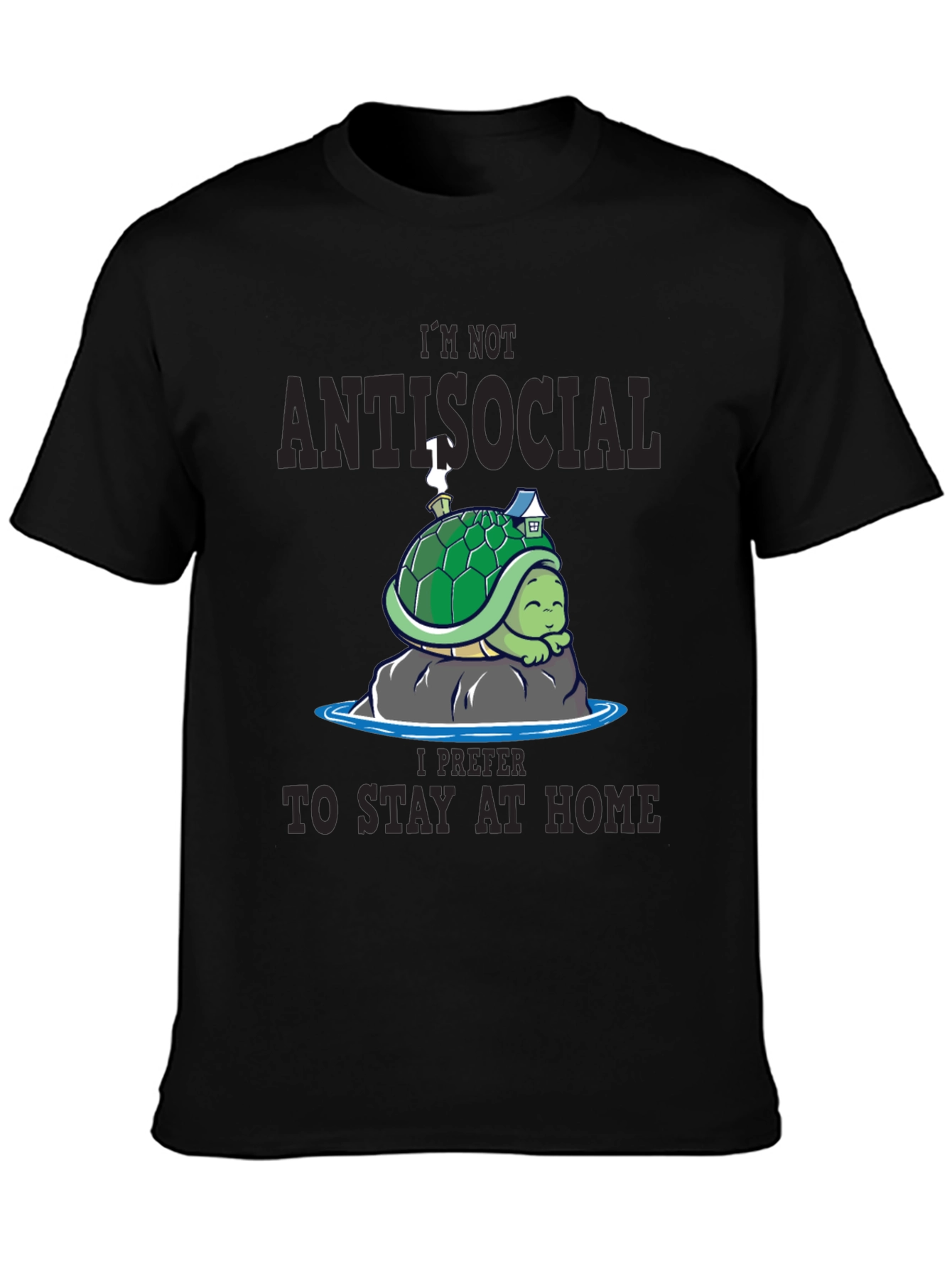 Antisocial Turtle Graphic Tee - Stay Home Comfort