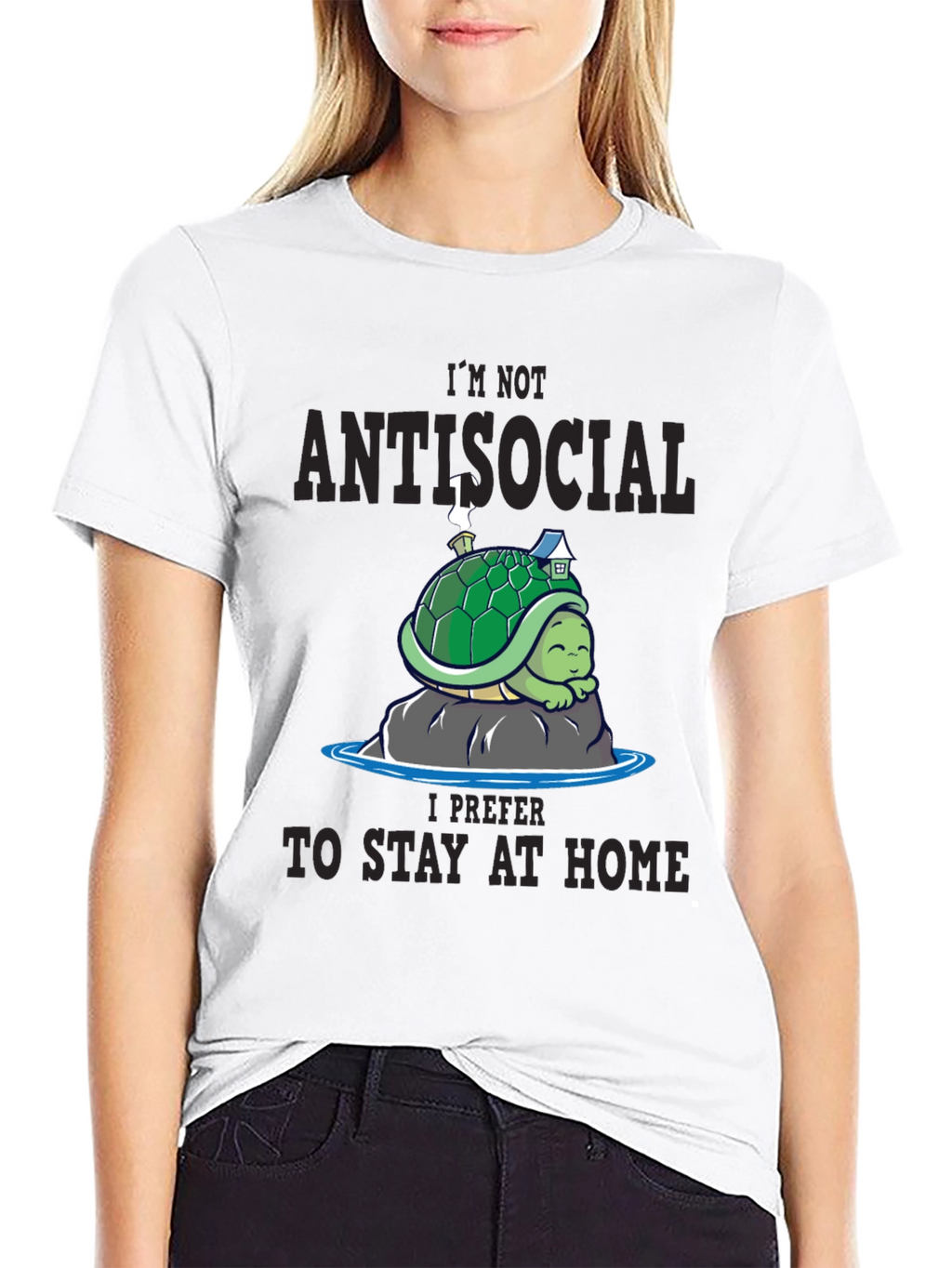 Antisocial Turtle Graphic Tee - Stay Home Comfort