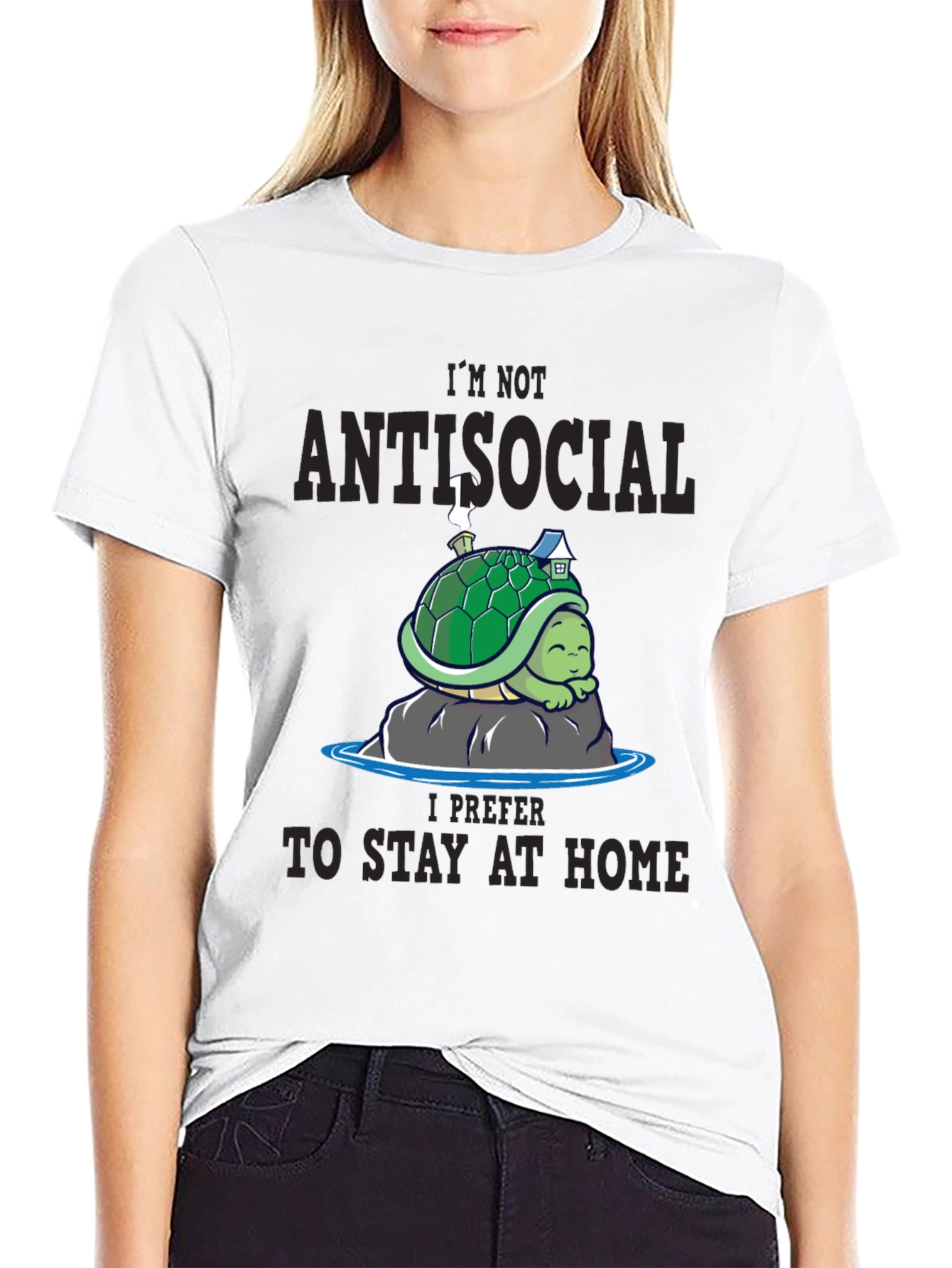 Antisocial Turtle Graphic Tee - Stay Home Comfort