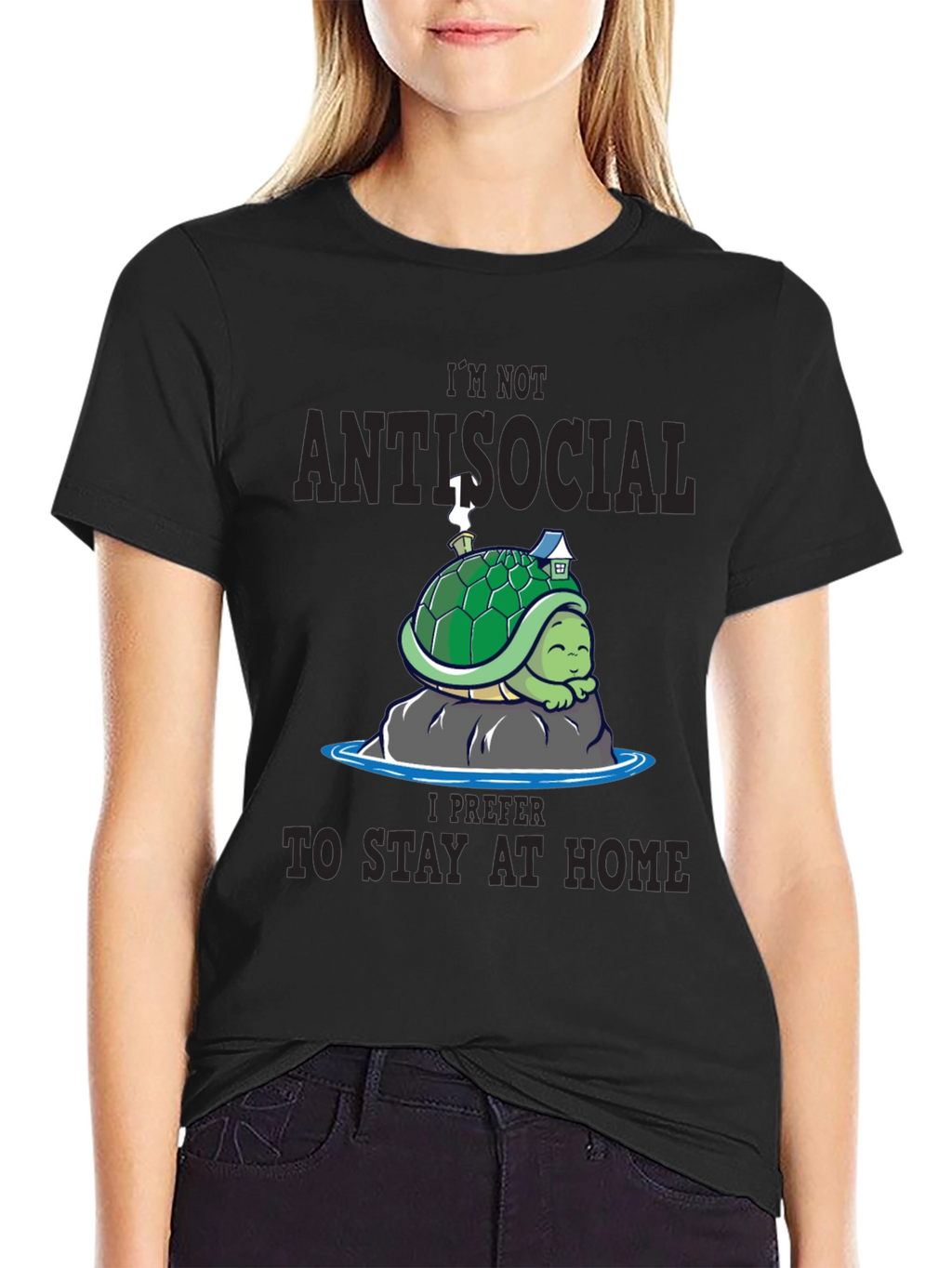 Antisocial Turtle Graphic Tee - Stay Home Comfort