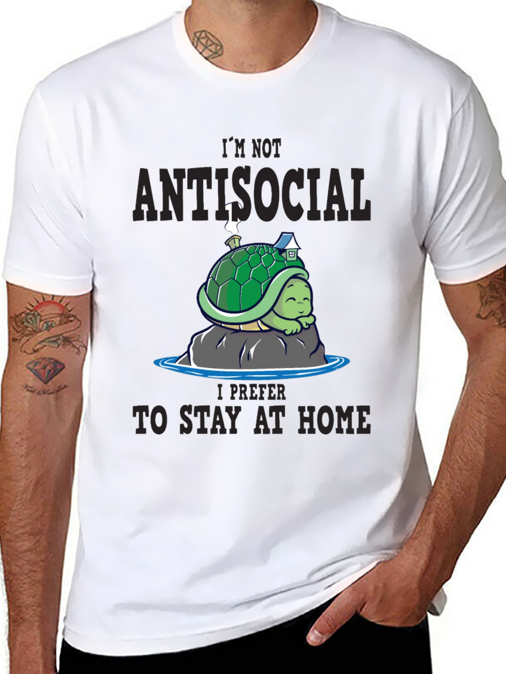 Antisocial Turtle Graphic Tee - Stay Home Comfort