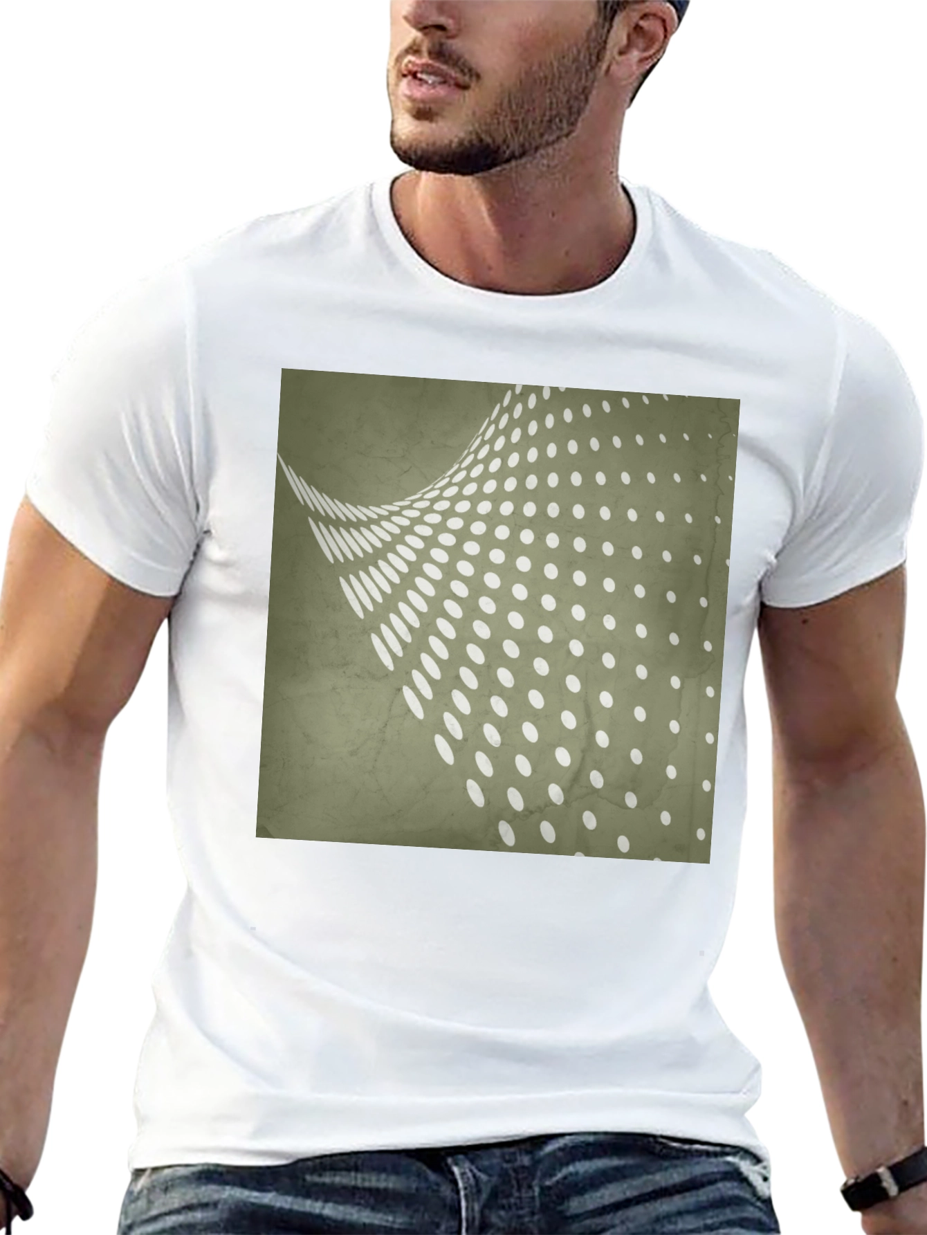 Retro Dot Pattern Black T-Shirt