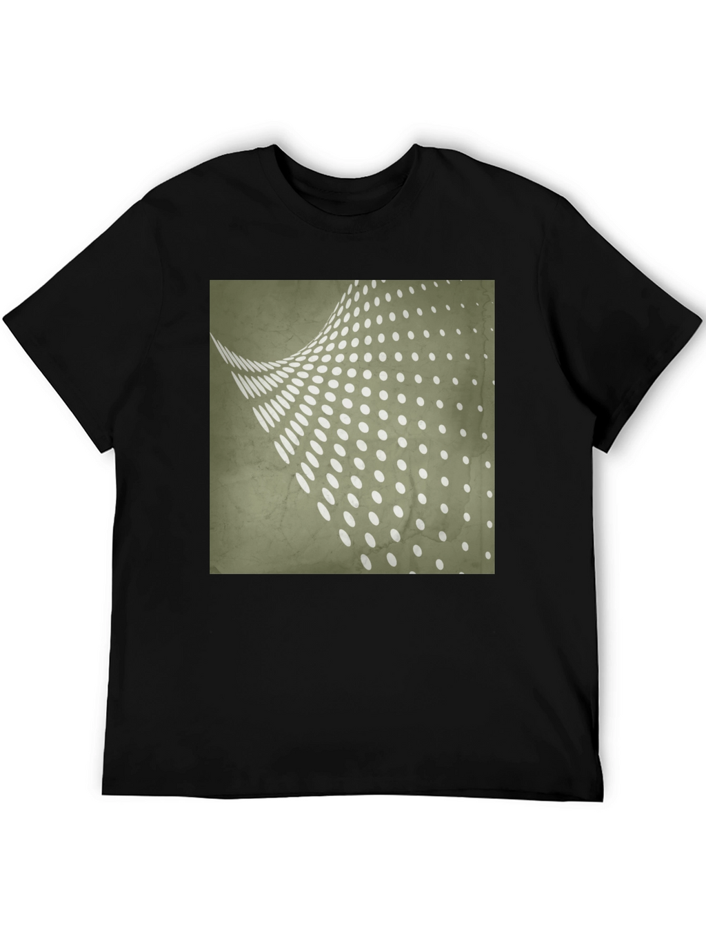 Retro Dot Pattern Black T-Shirt