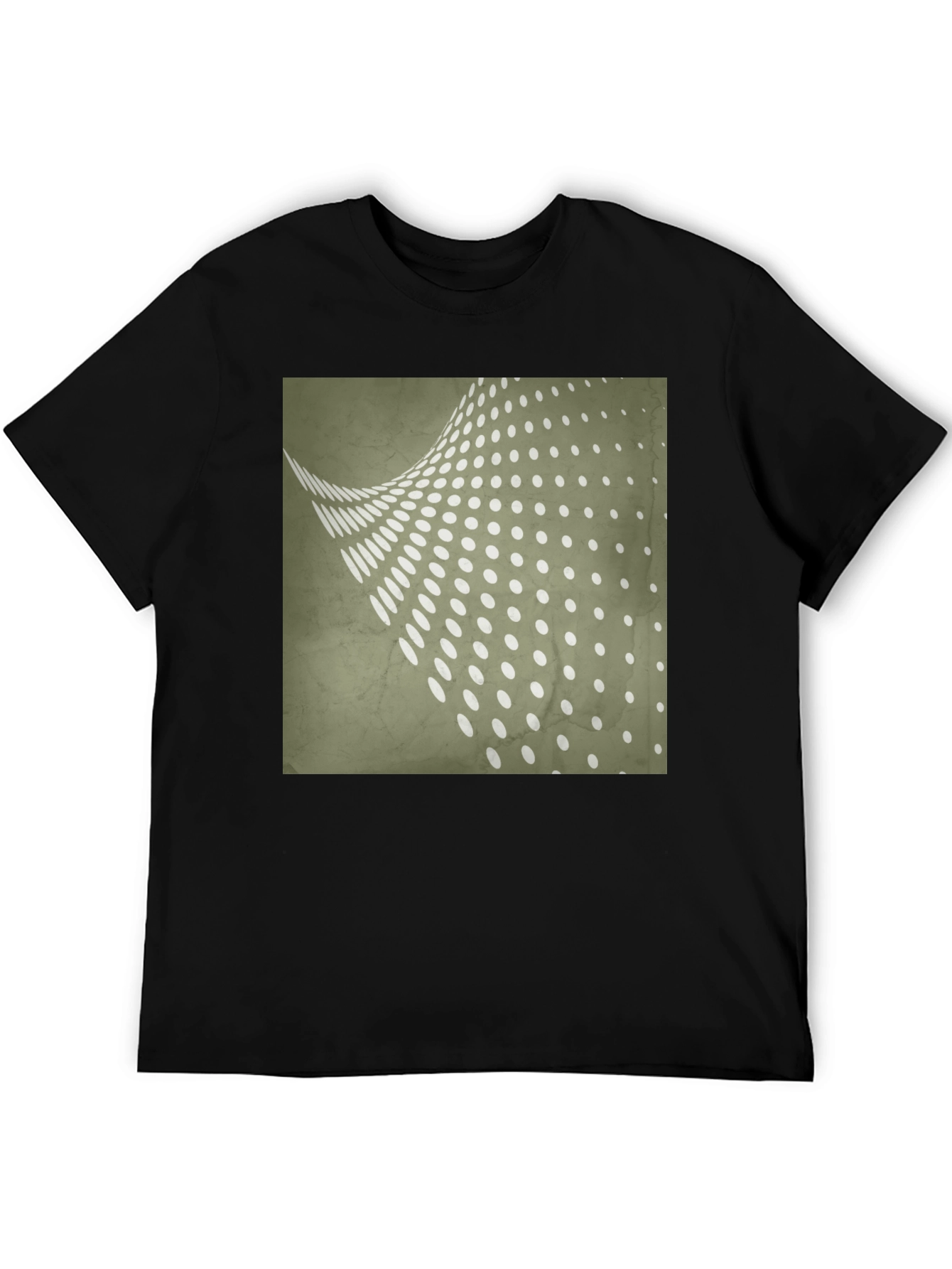 Retro Dot Pattern Black T-Shirt