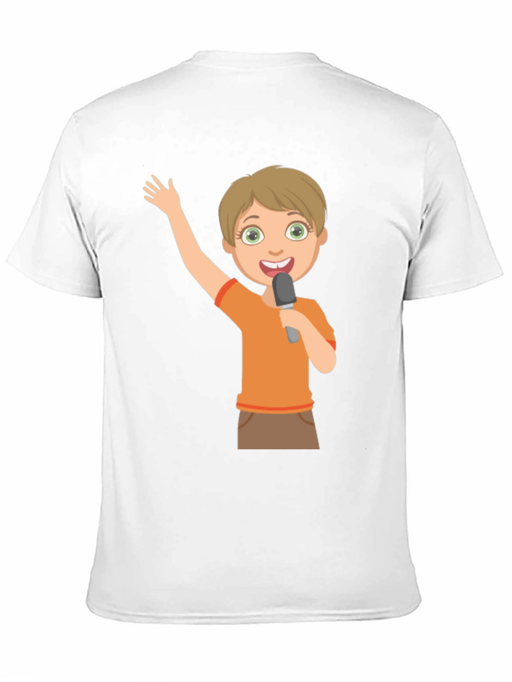Boy with Microphone Black T-Shirt