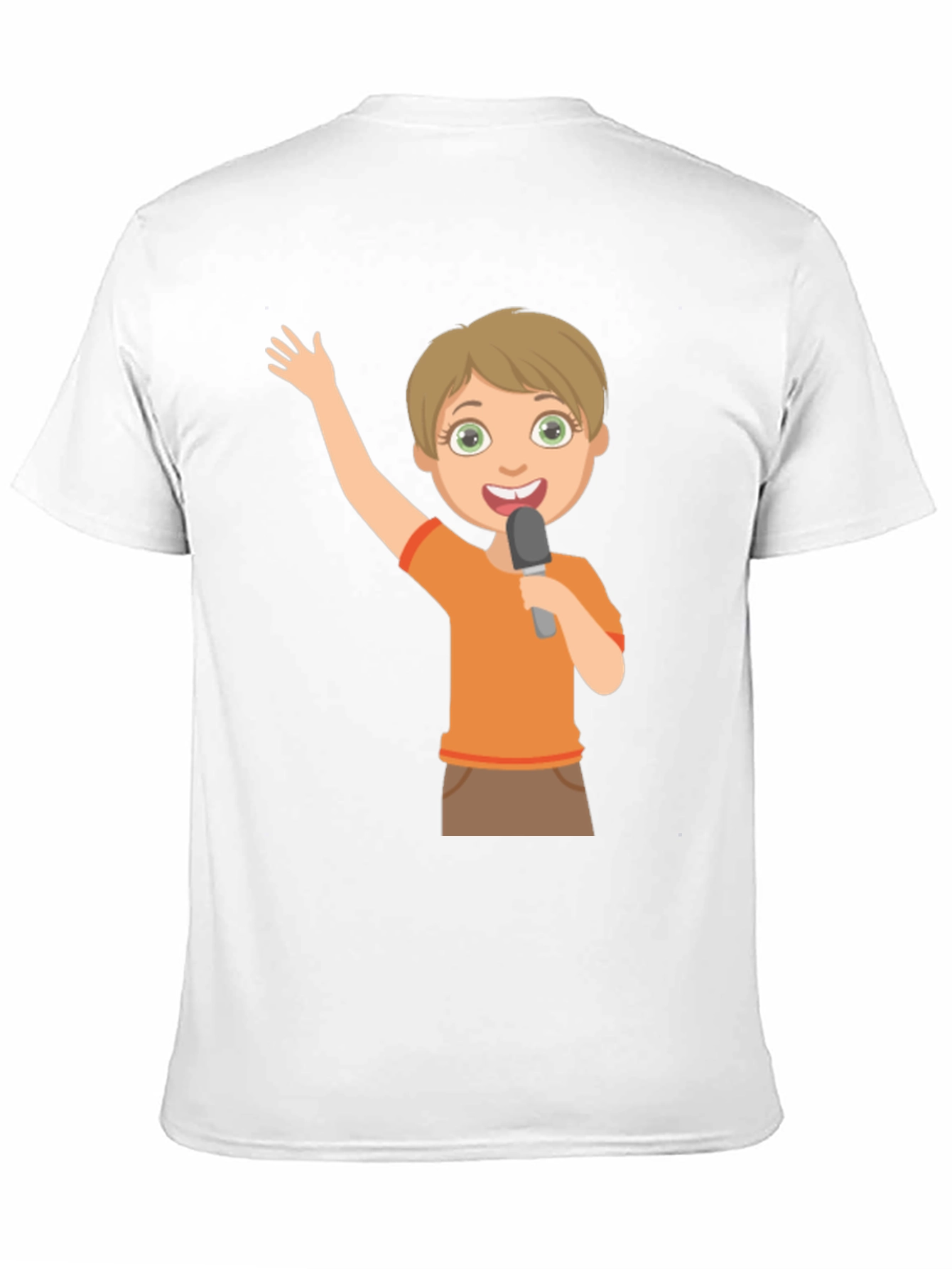 Boy with Microphone Black T-Shirt