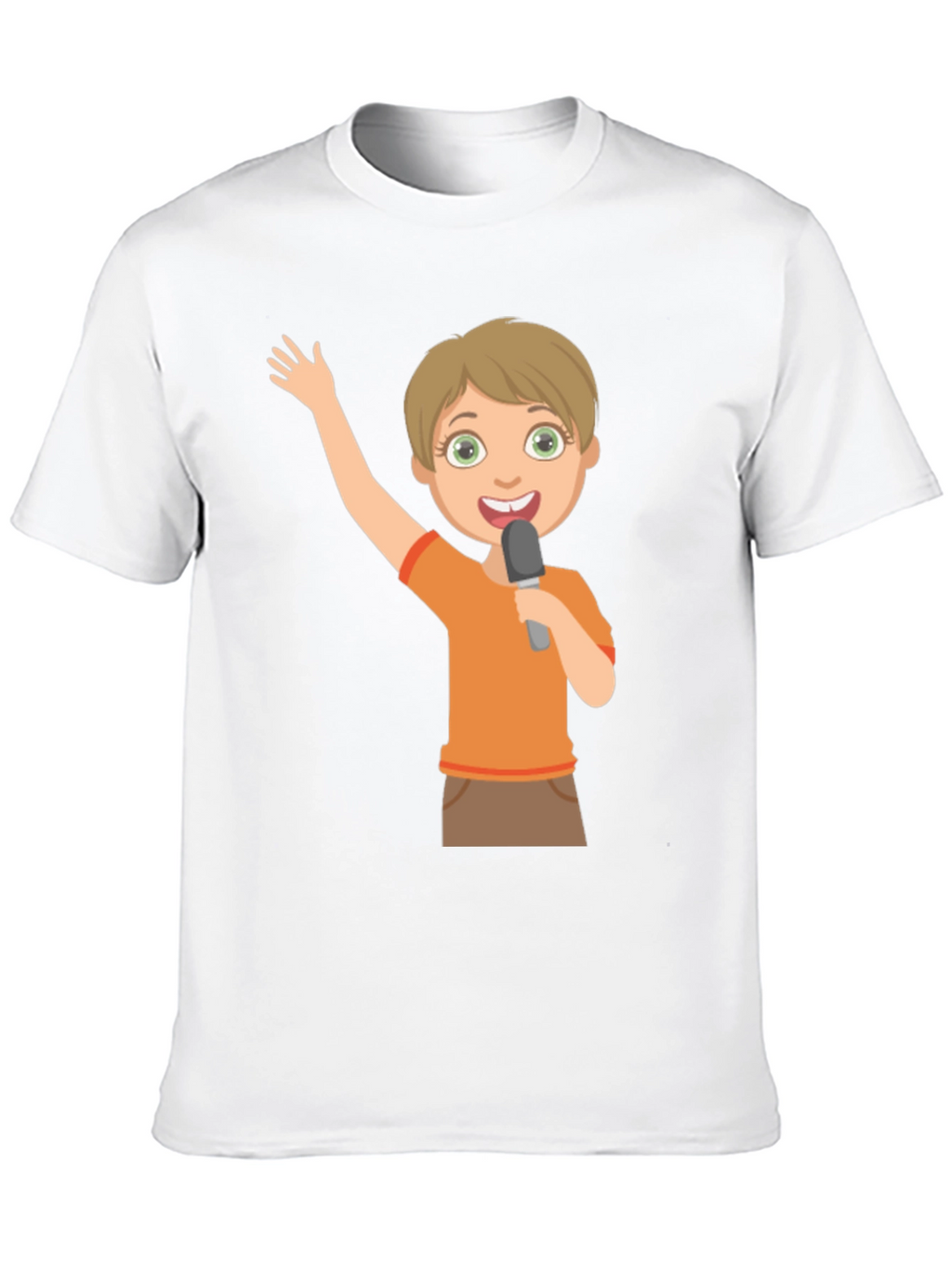 Boy with Microphone Black T-Shirt