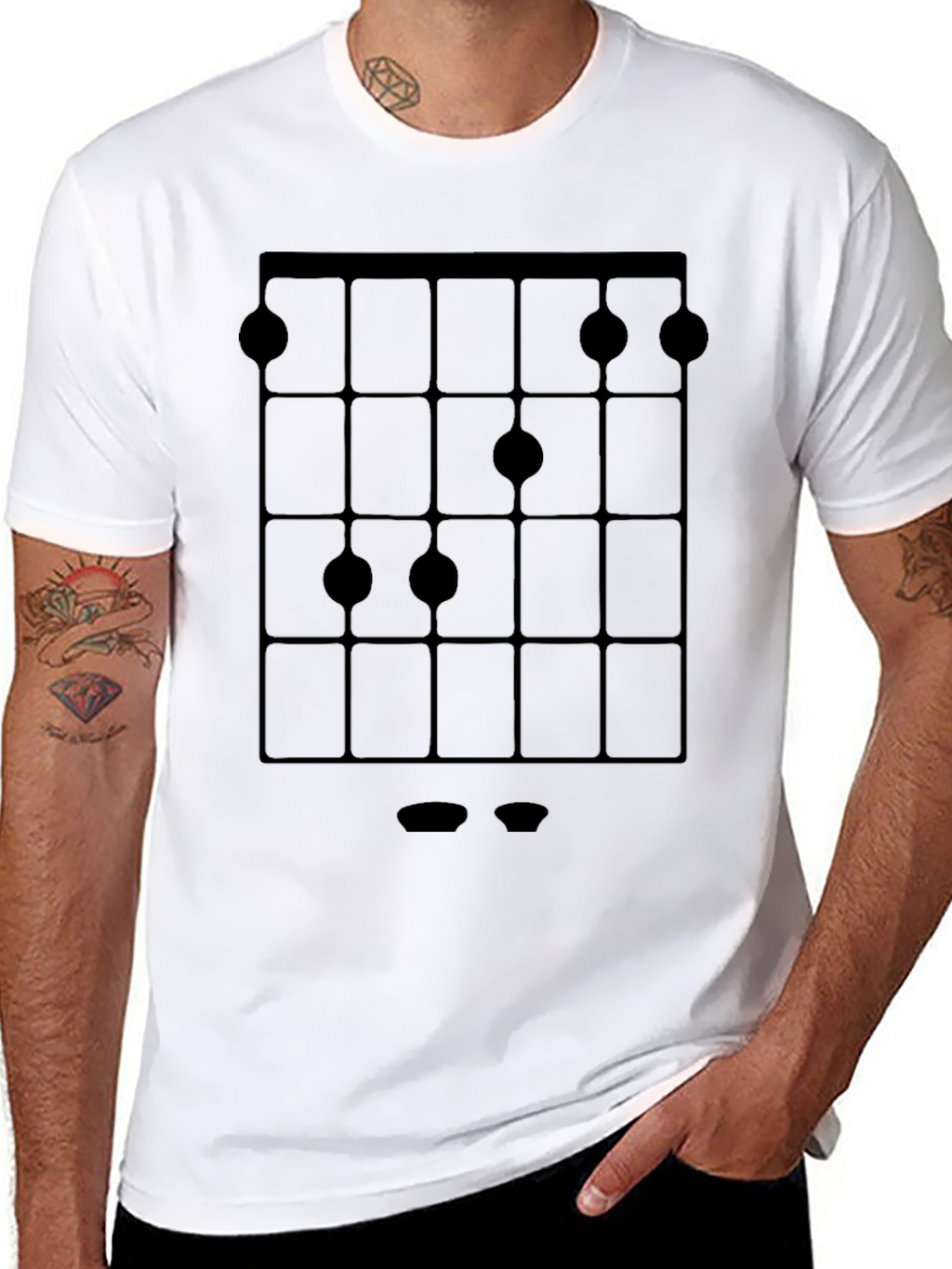 Guitar Chord Diagram Black T-Shirt