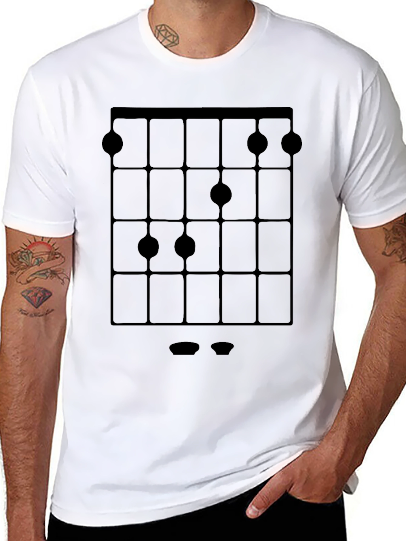 Guitar Chord Diagram Black T-Shirt