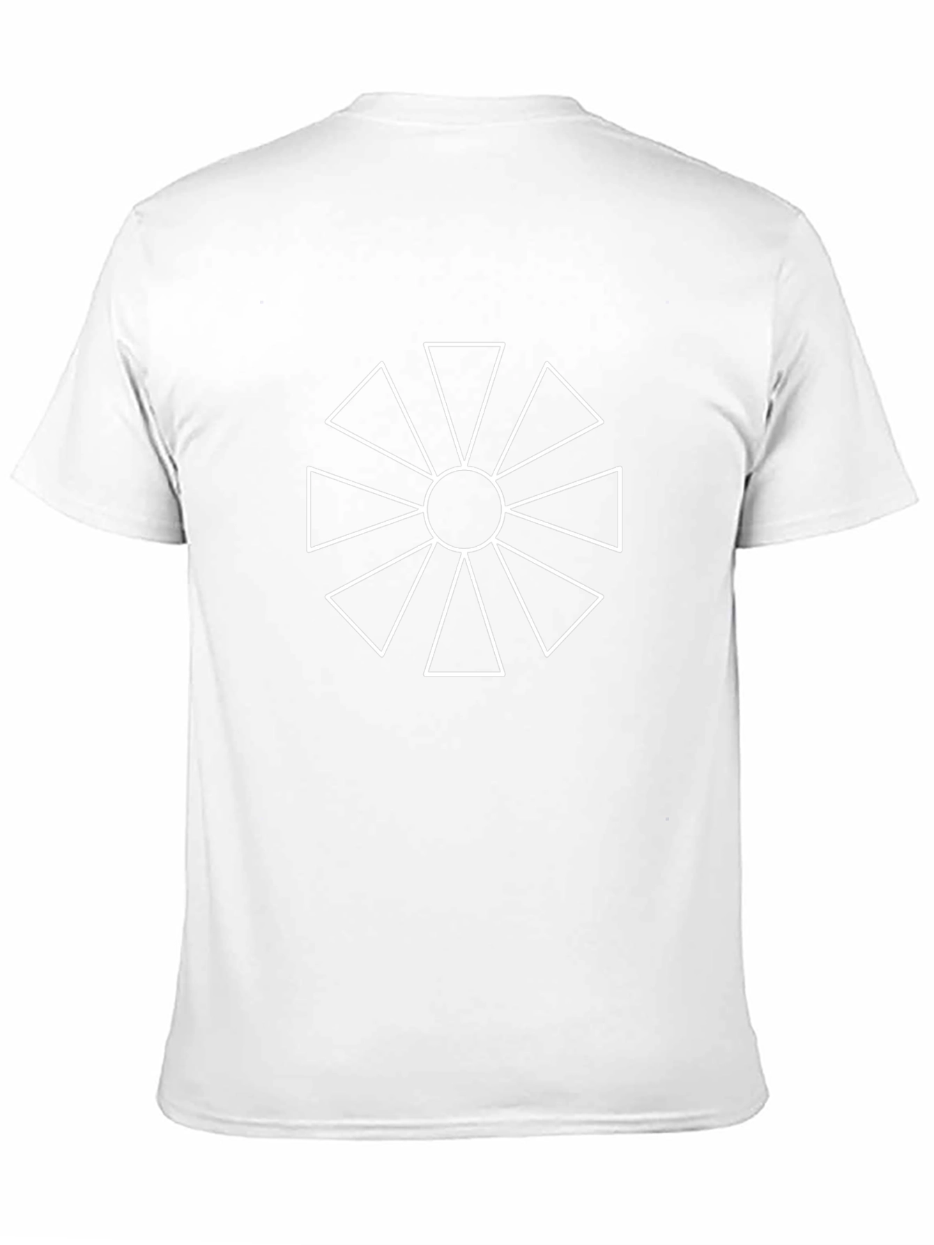 Geometric Sunburst Graphic Tee - Black