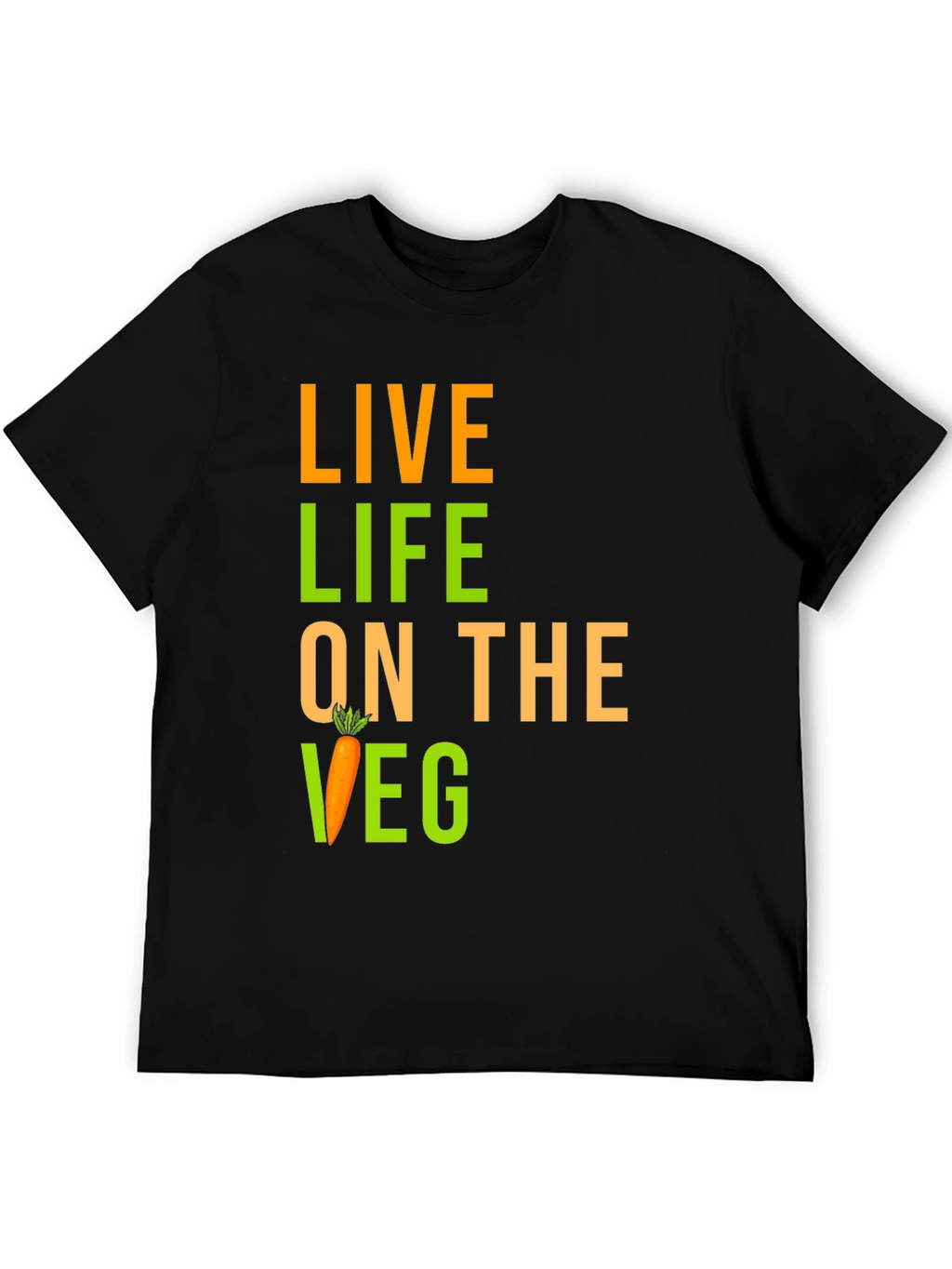 Live Life on the Veg Black Graphic Tee