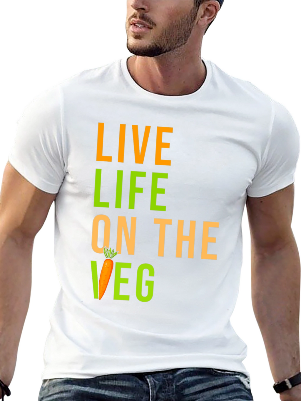 Live Life on the Veg Black Graphic Tee