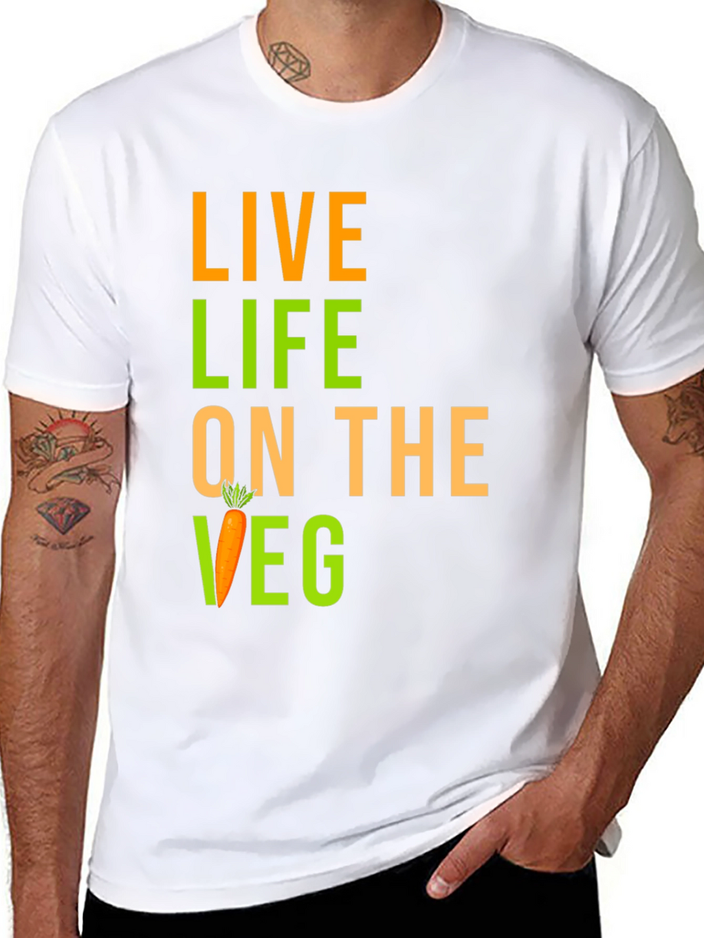 Live Life on the Veg Black Graphic Tee