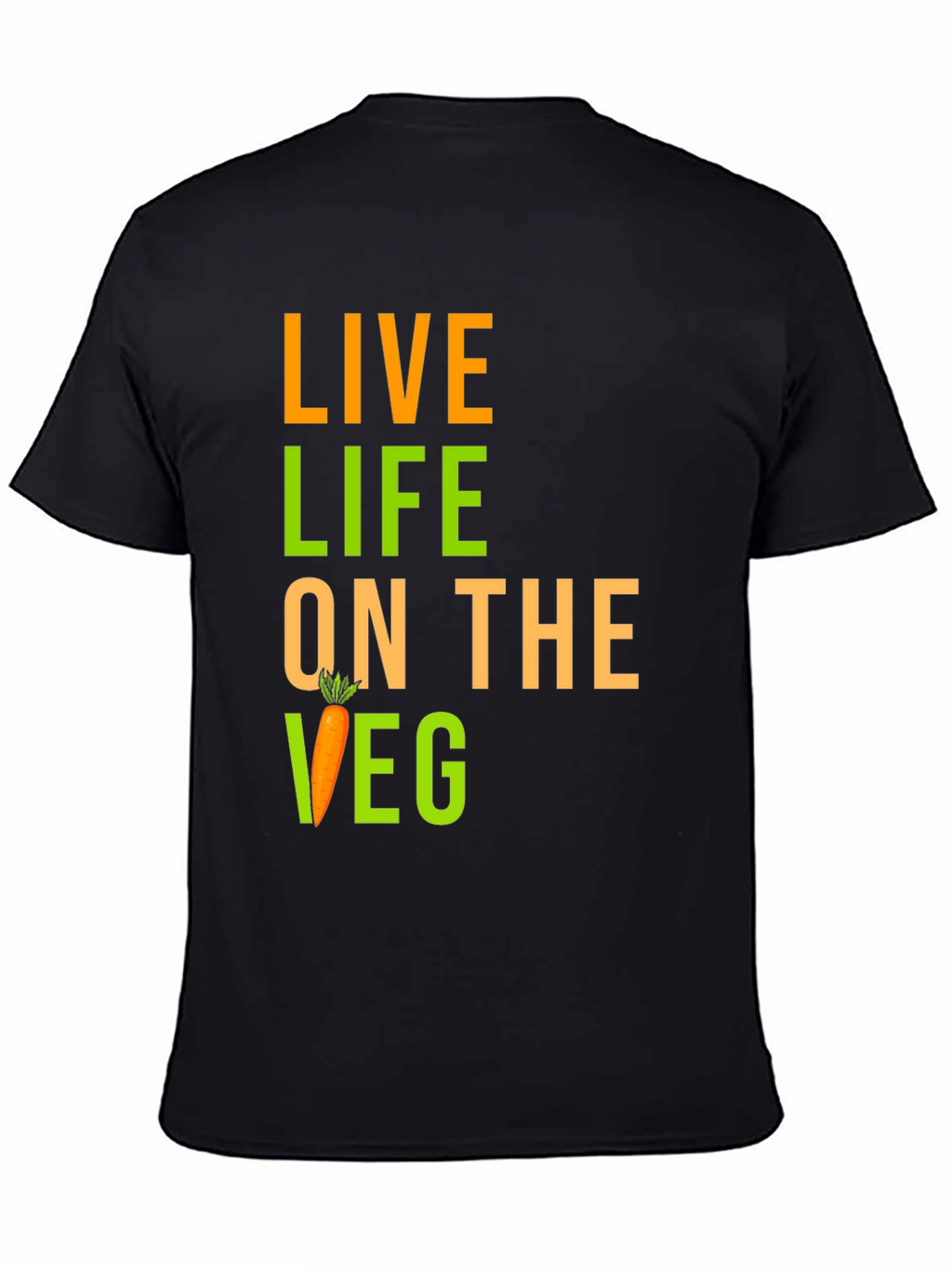 Live Life on the Veg Black Graphic Tee