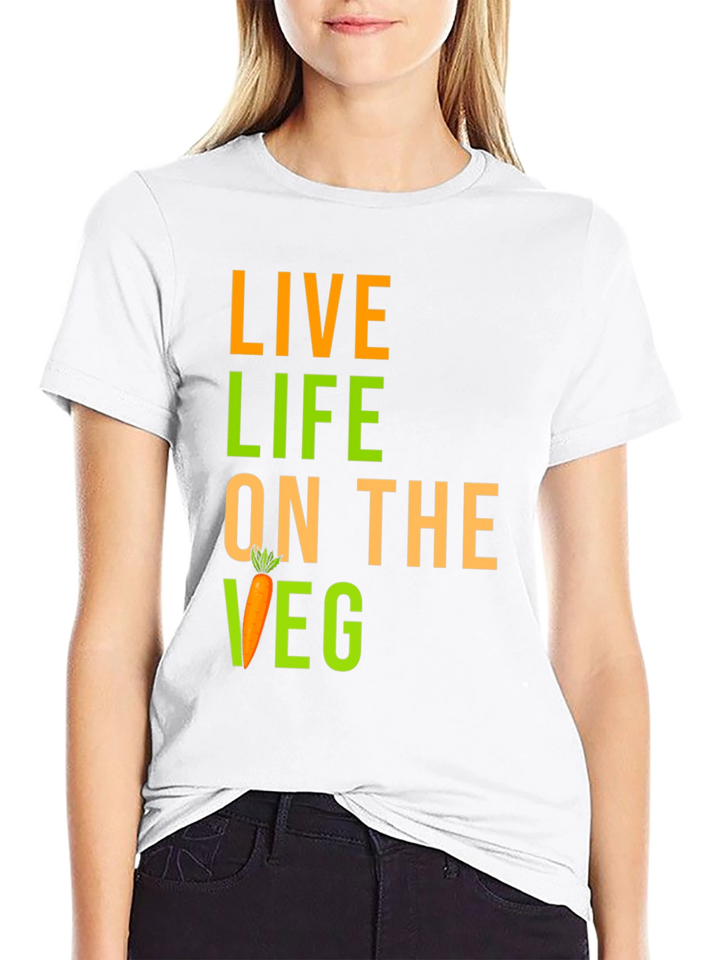 Live Life on the Veg Black Graphic Tee