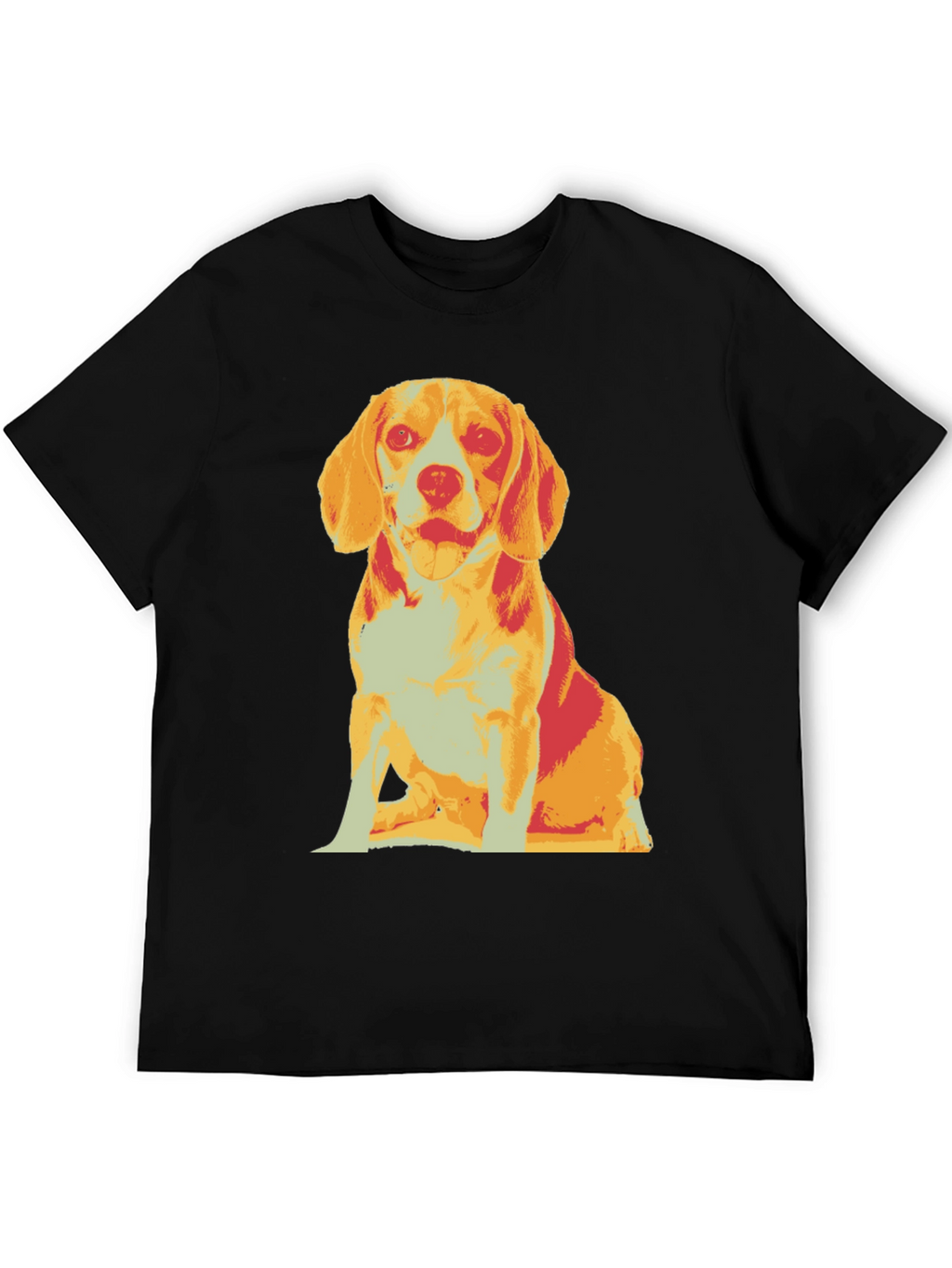 Dog Graphic T-Shirt Black Crew Neck Casual Style